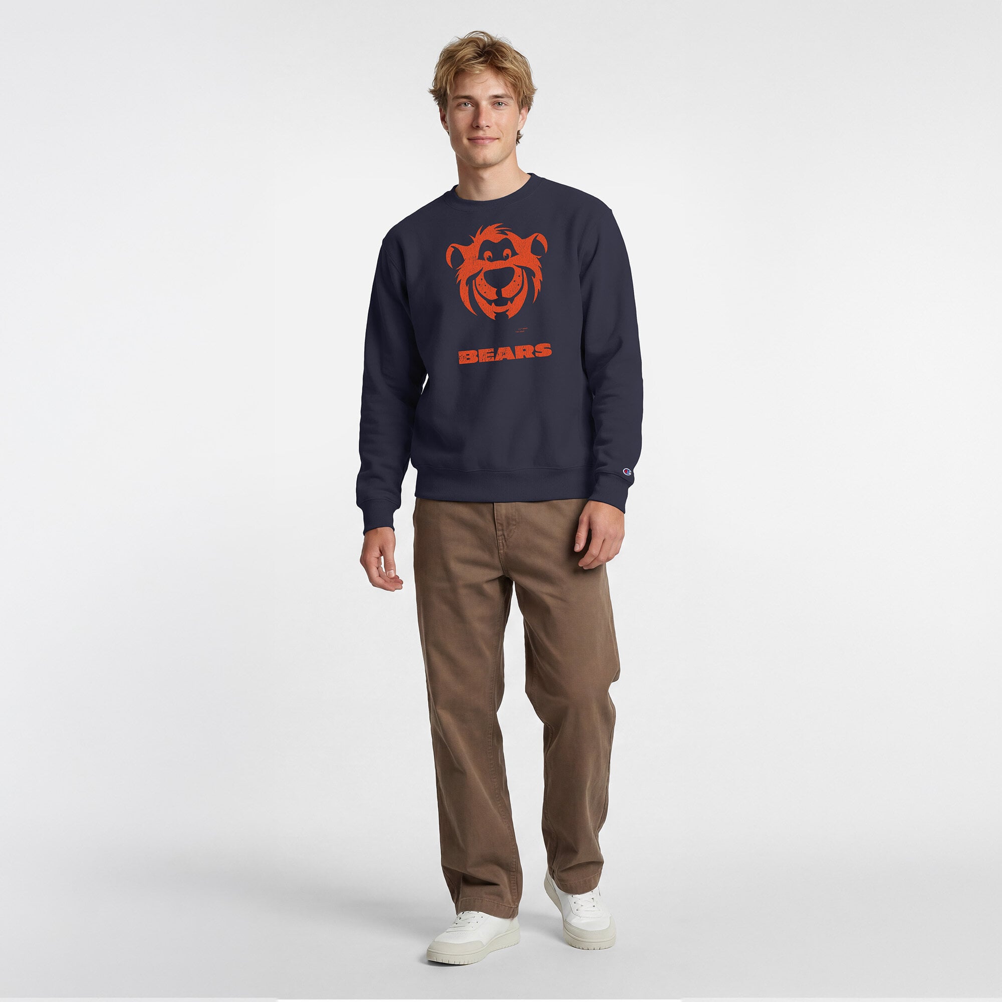 Sweat-shirt homme Disney x Champion bleu marine Chicago Bears Baloo Powerblend
