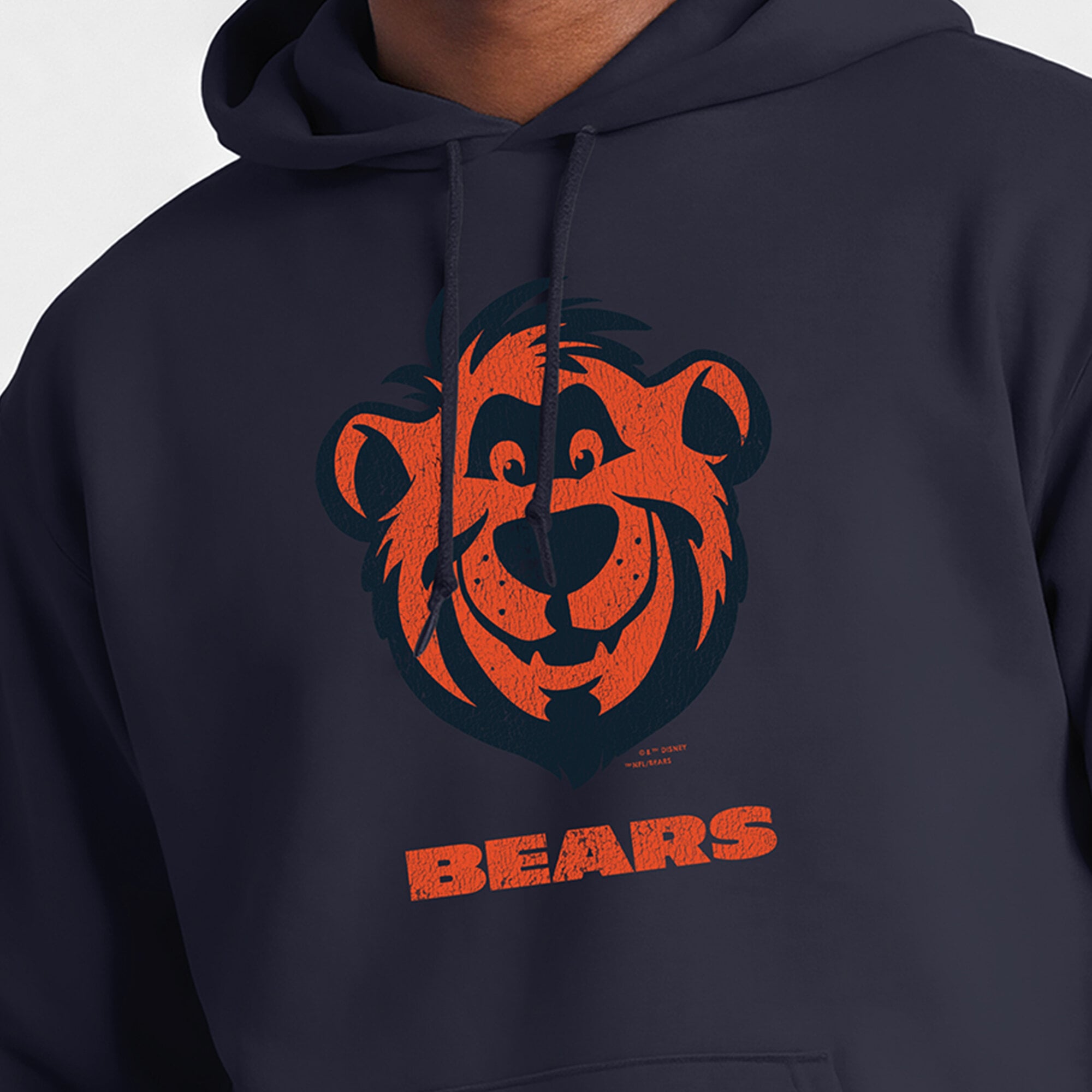 Sweat-shirt à capuche intégral Disney x Champion bleu marine Chicago Bears pour homme