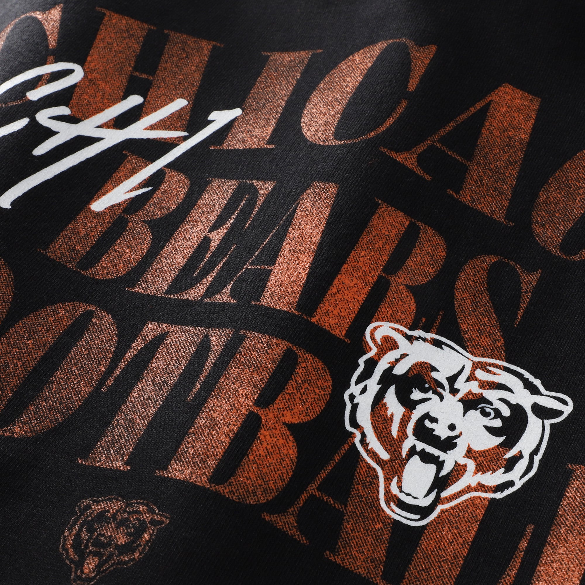 Sweat-shirt mi-temps décontracté Chicago Bears noir pour homme, grandes tailles, de la marque Fanatics.