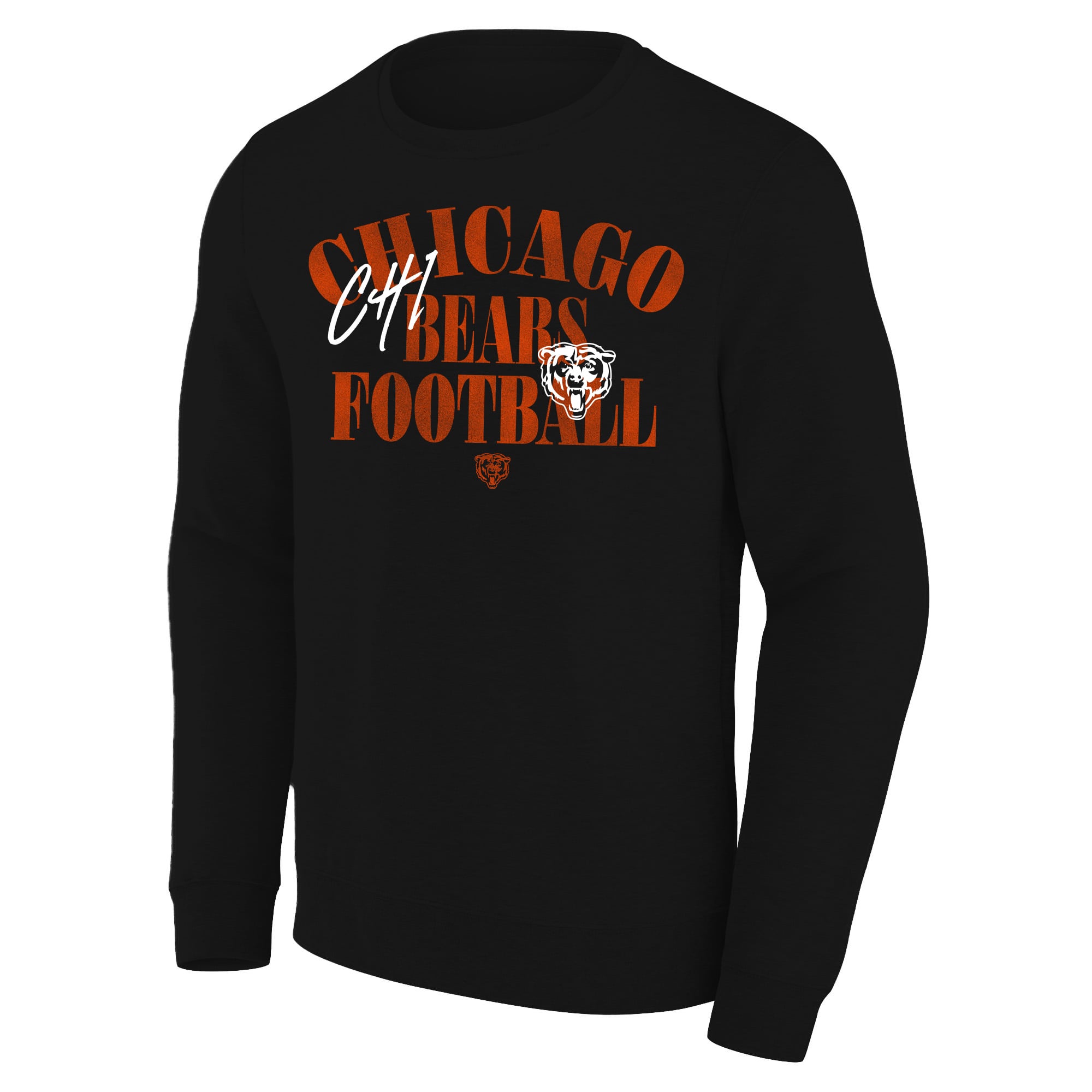 Sweat-shirt Fanatics Black Chicago Bears pour homme, grandes tailles, coupe décontractée mi-temps, délavé au plomb