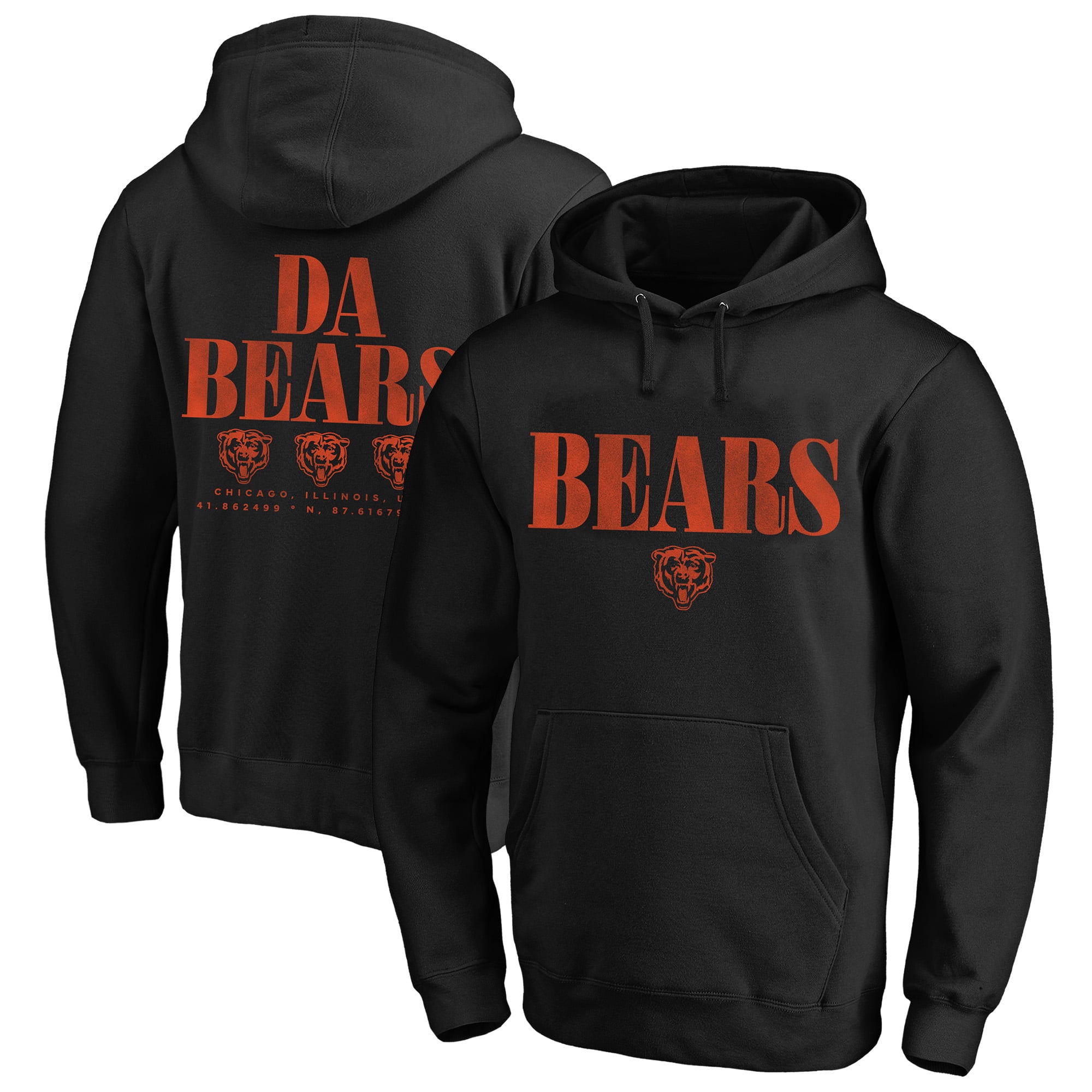 Men's Fanatics Black Chicago Bears Big & Tall Relaxed Intense Rivalry Hoodie