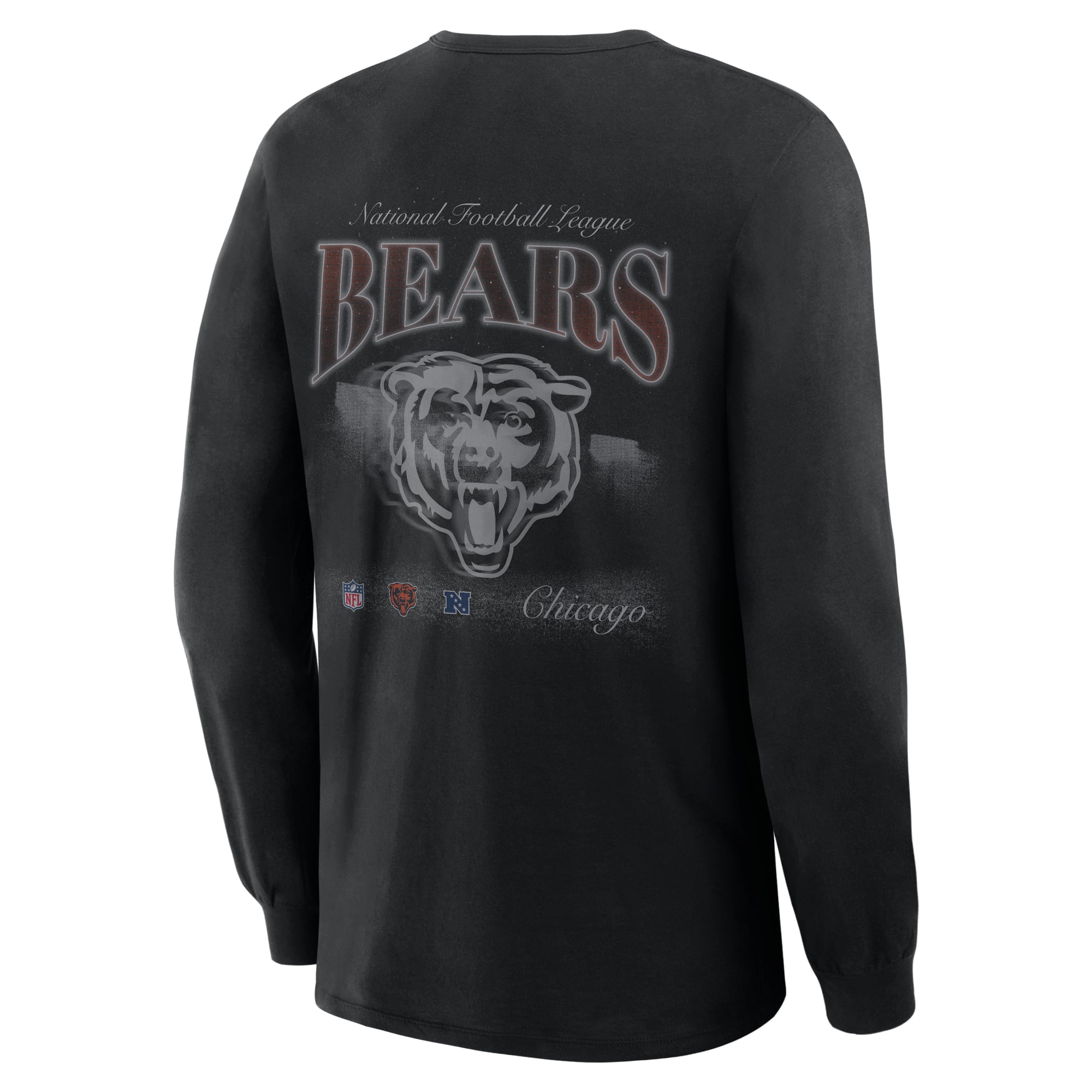 T-shirt à manches longues Fanatics Black Chicago Bears Midnight Falls pour homme