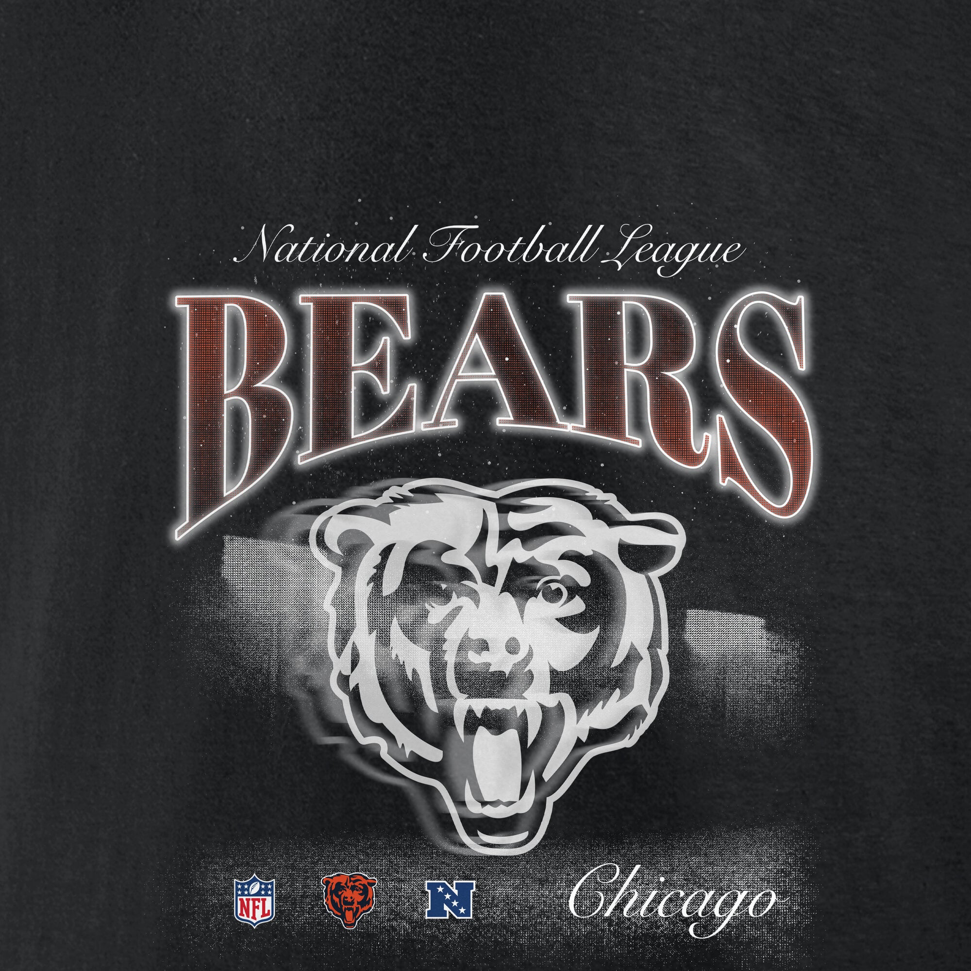 Men's Fanatics Black Chicago Bears Nightfall Long Sleeve Fleece Hoodie