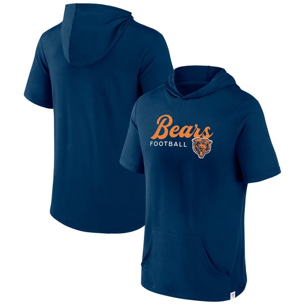 Men's Fanatics Branded Navy Chicago Bears Offensive Strategy Short Sleeve  Pullover Hoodie