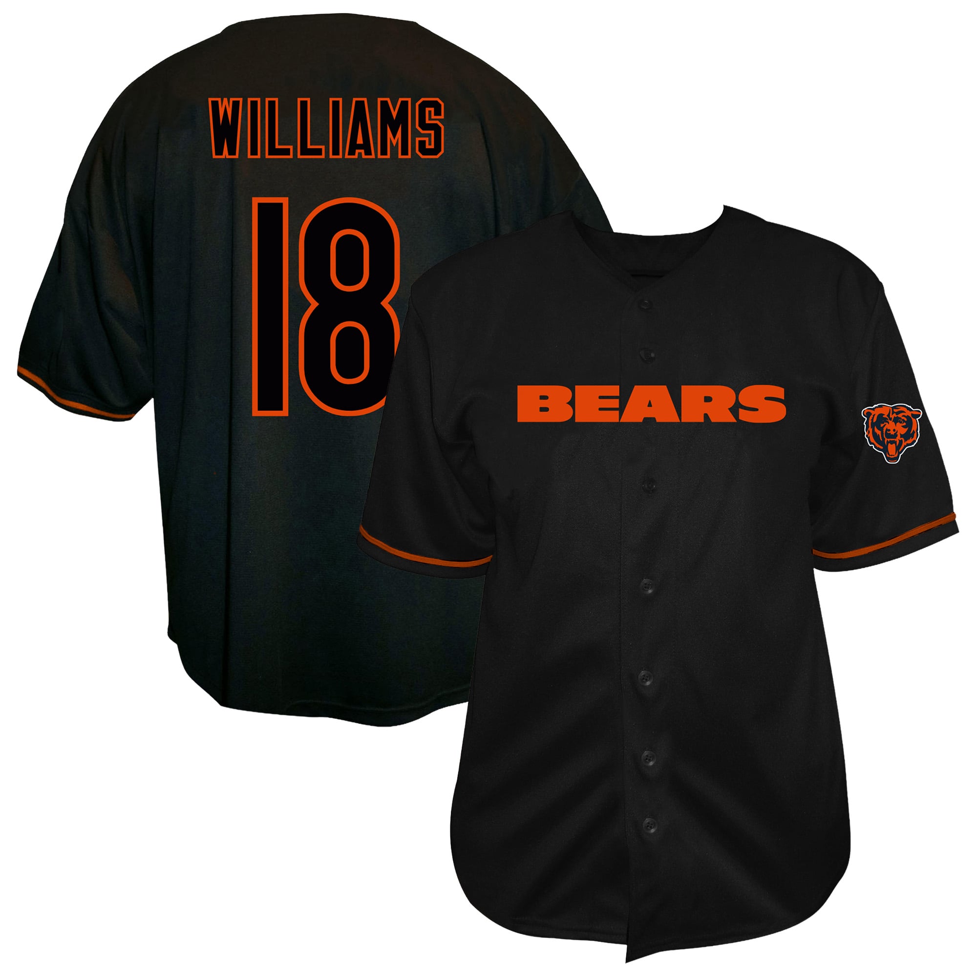 Men's Fanatics Caleb Williams Black Chicago Bears Big & Tall Button-Up Baseball Jersey