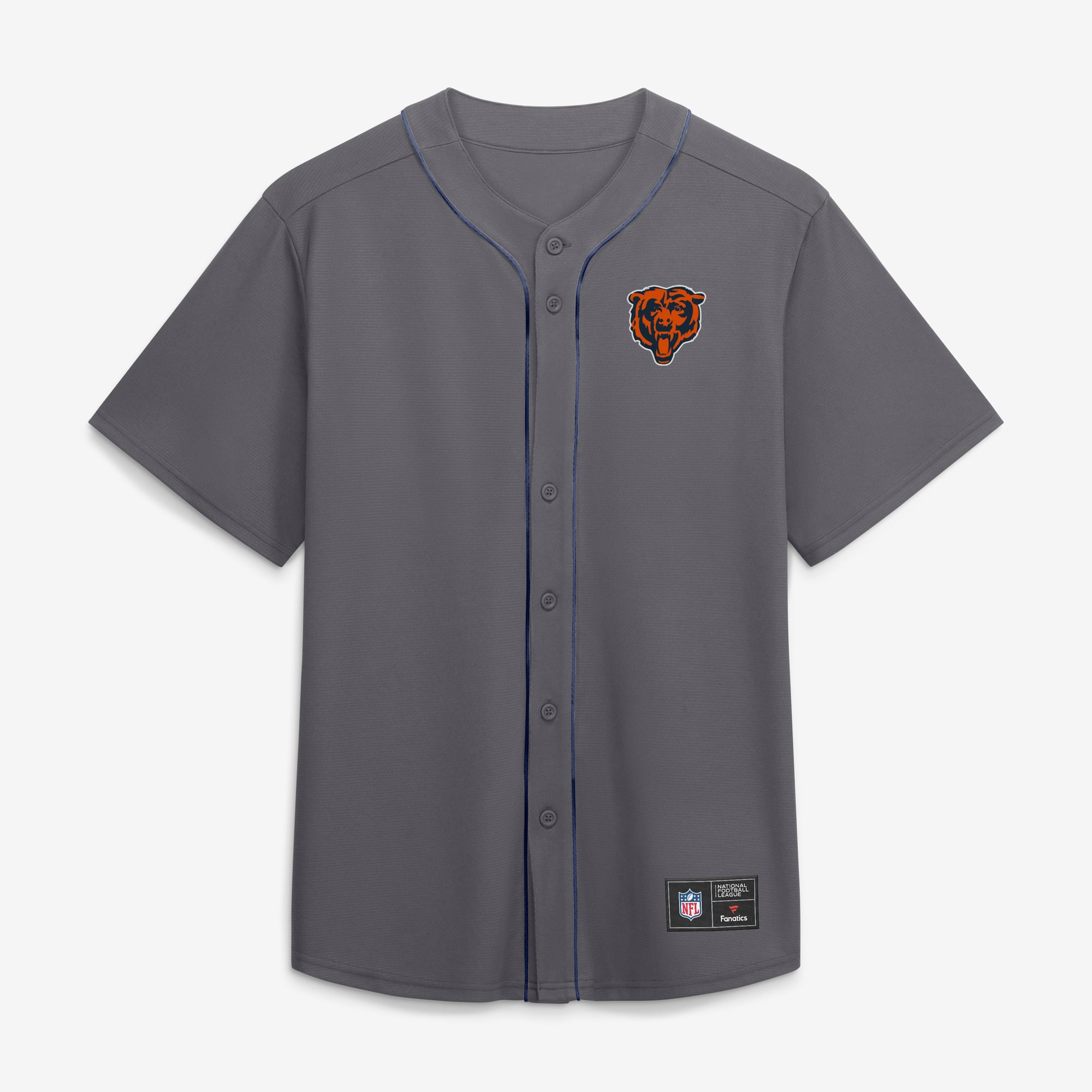 Men's Fanatics Gray Chicago Bears After Hours Button-Up Baseball Top