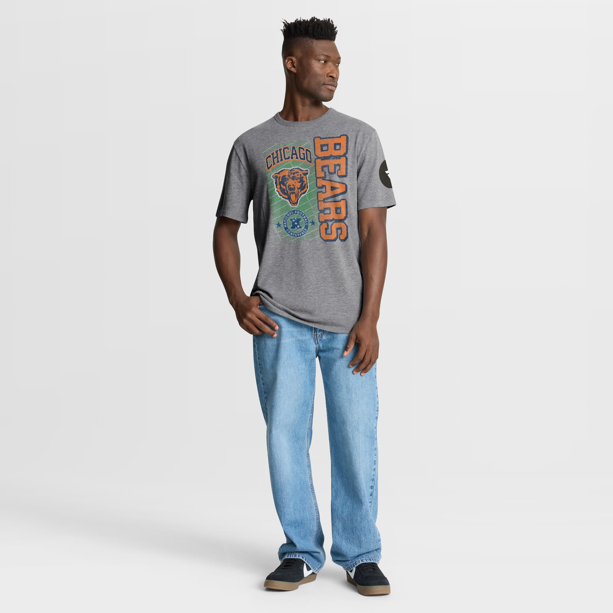 T-shirt homme Fanatics Heather Gray Chicago Bears Tribute Direct Handoff Tri-Blend