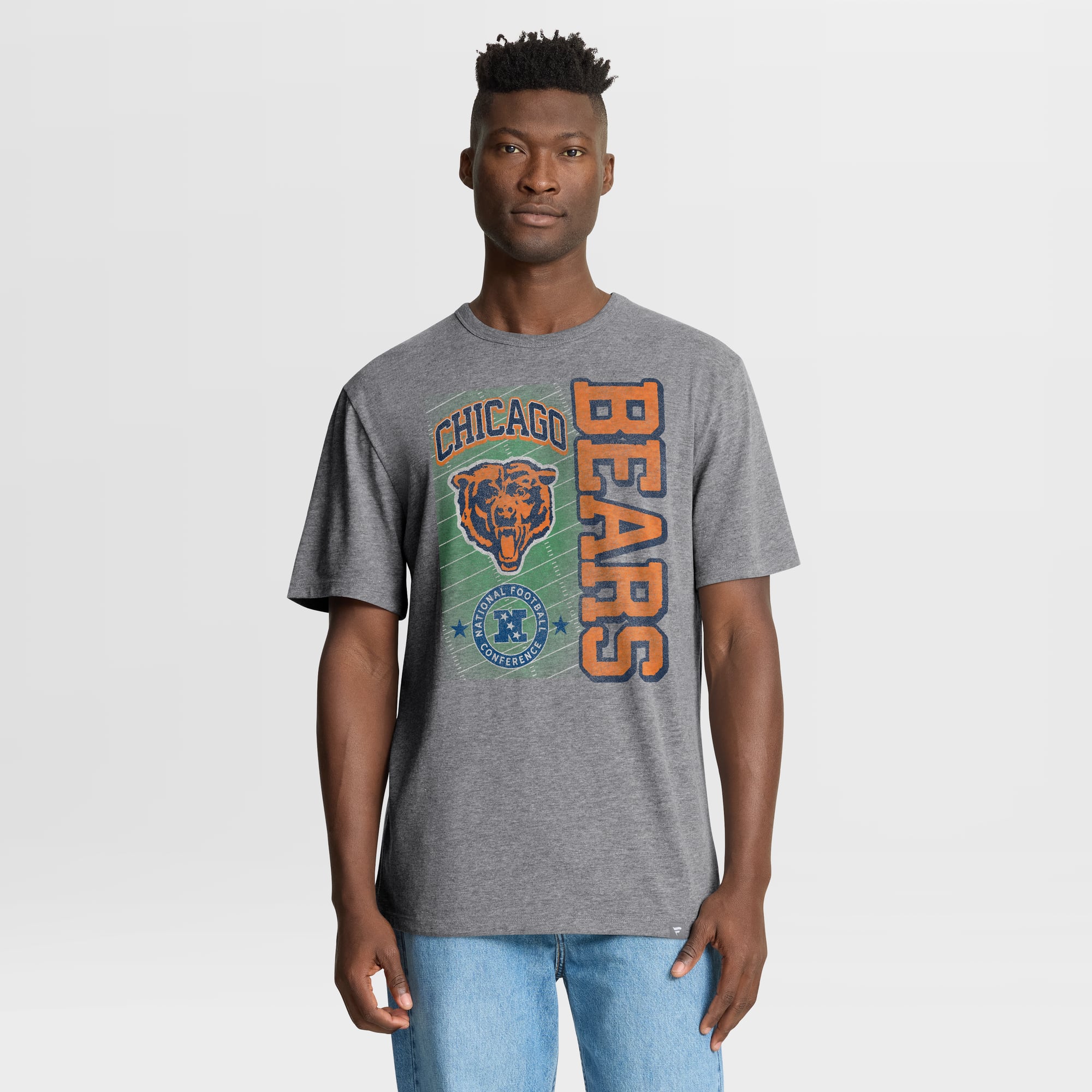 T-shirt homme Fanatics Heather Gray Chicago Bears Tribute Direct Handoff Tri-Blend