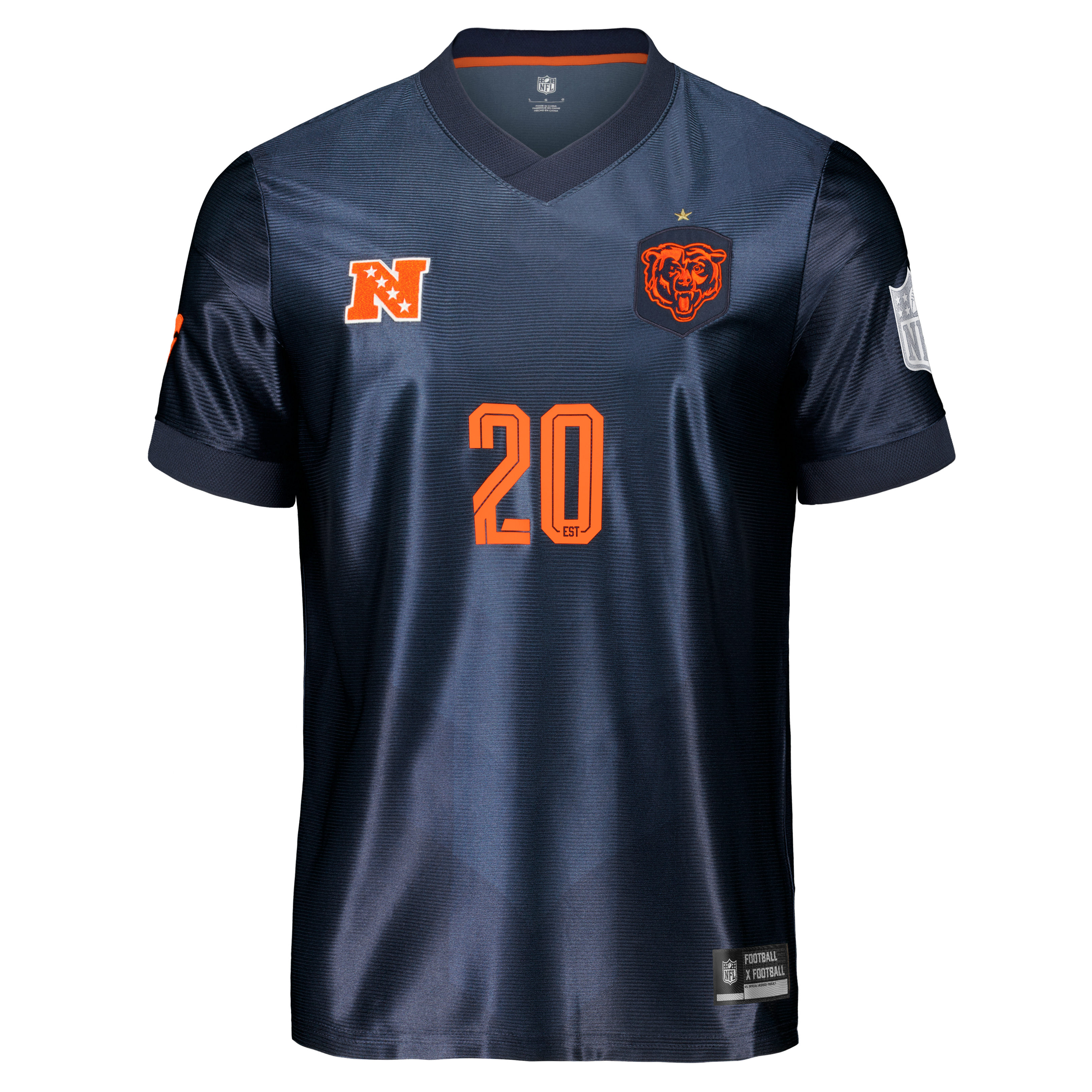 Men's Fanatics Navy Chicago Bears Football x V-Neck Fan Top