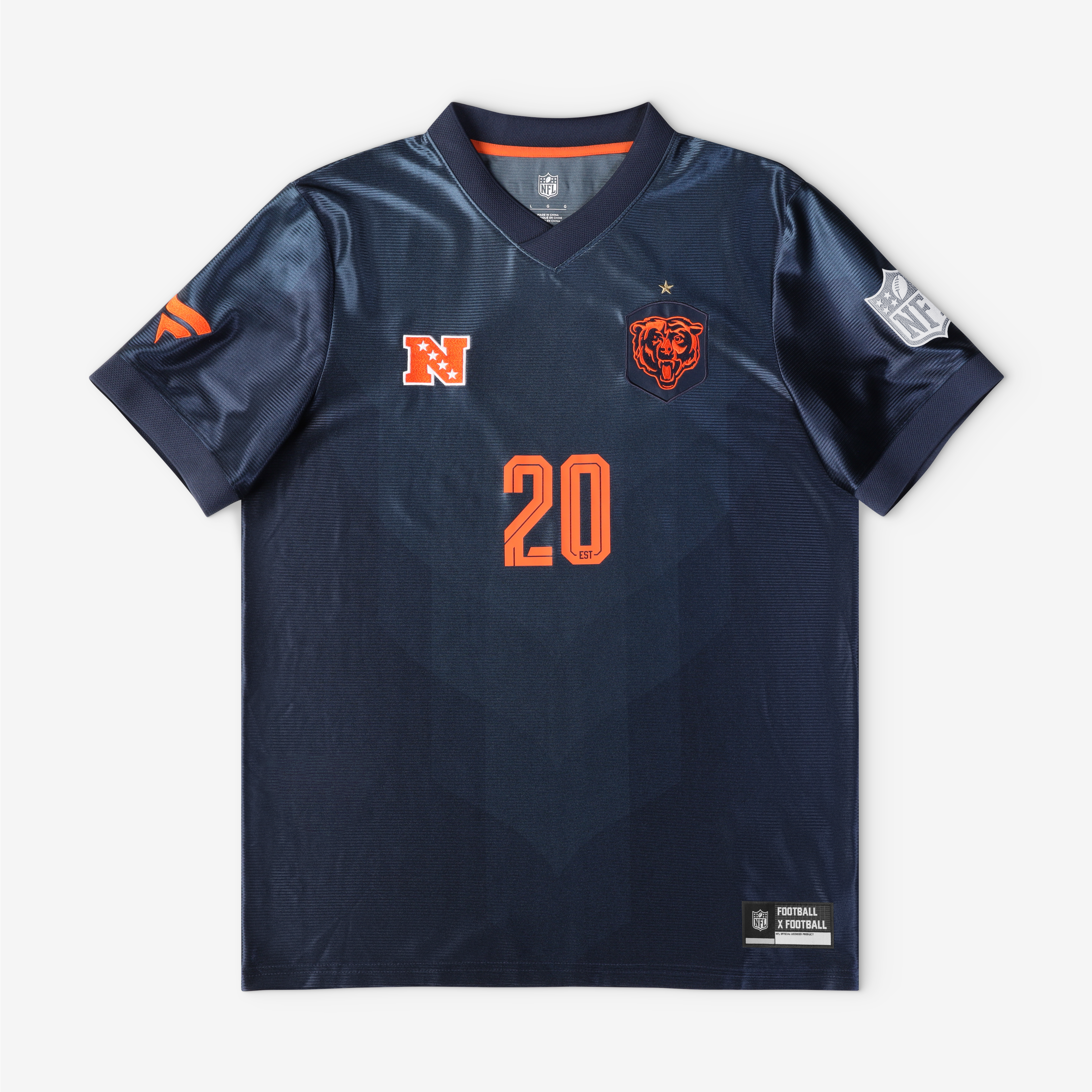 Men's Fanatics Navy Chicago Bears Football x V-Neck Fan Top
