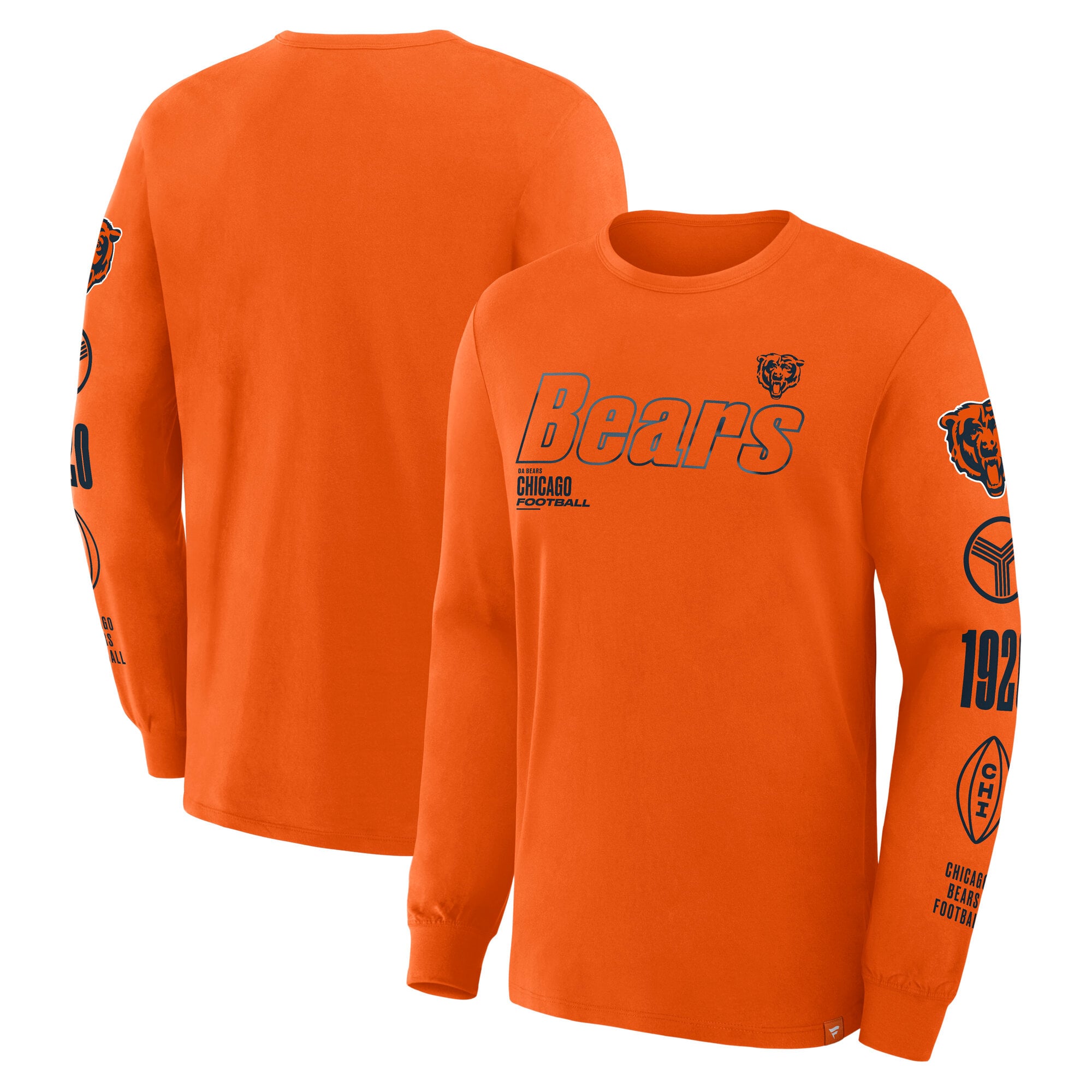 T-shirt à manches longues Fanatics Orange Chicago Bears pour homme