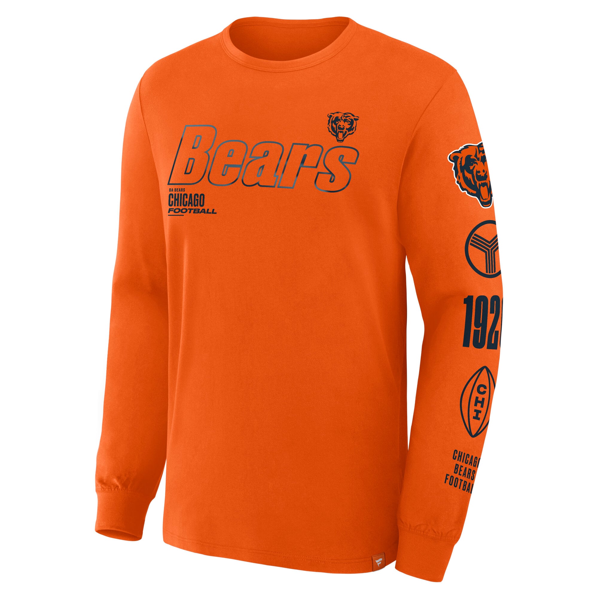 T-shirt à manches longues Fanatics Orange Chicago Bears pour homme