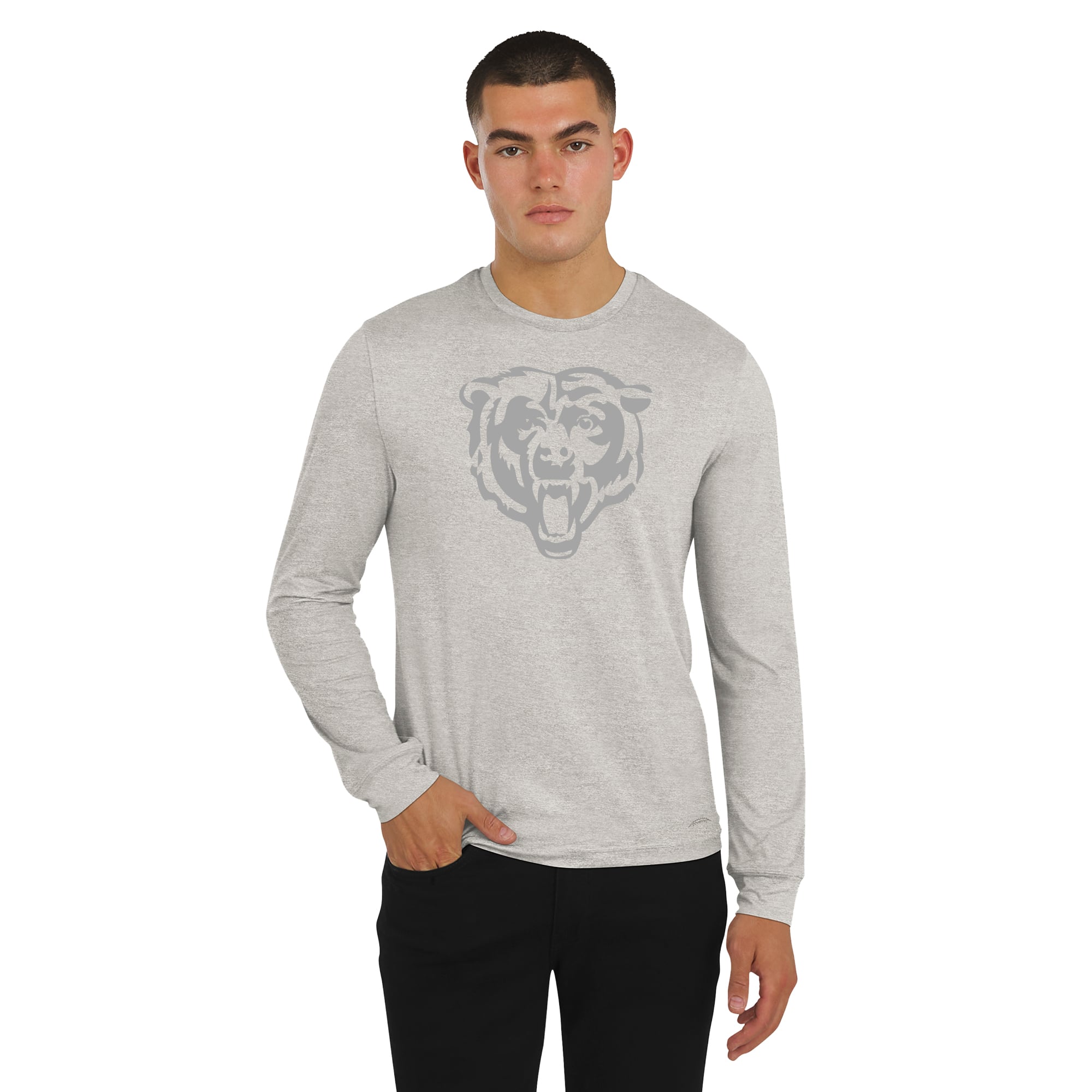 T-shirt à manches longues pour homme J. Palmer Stone Chicago Bears Four Down