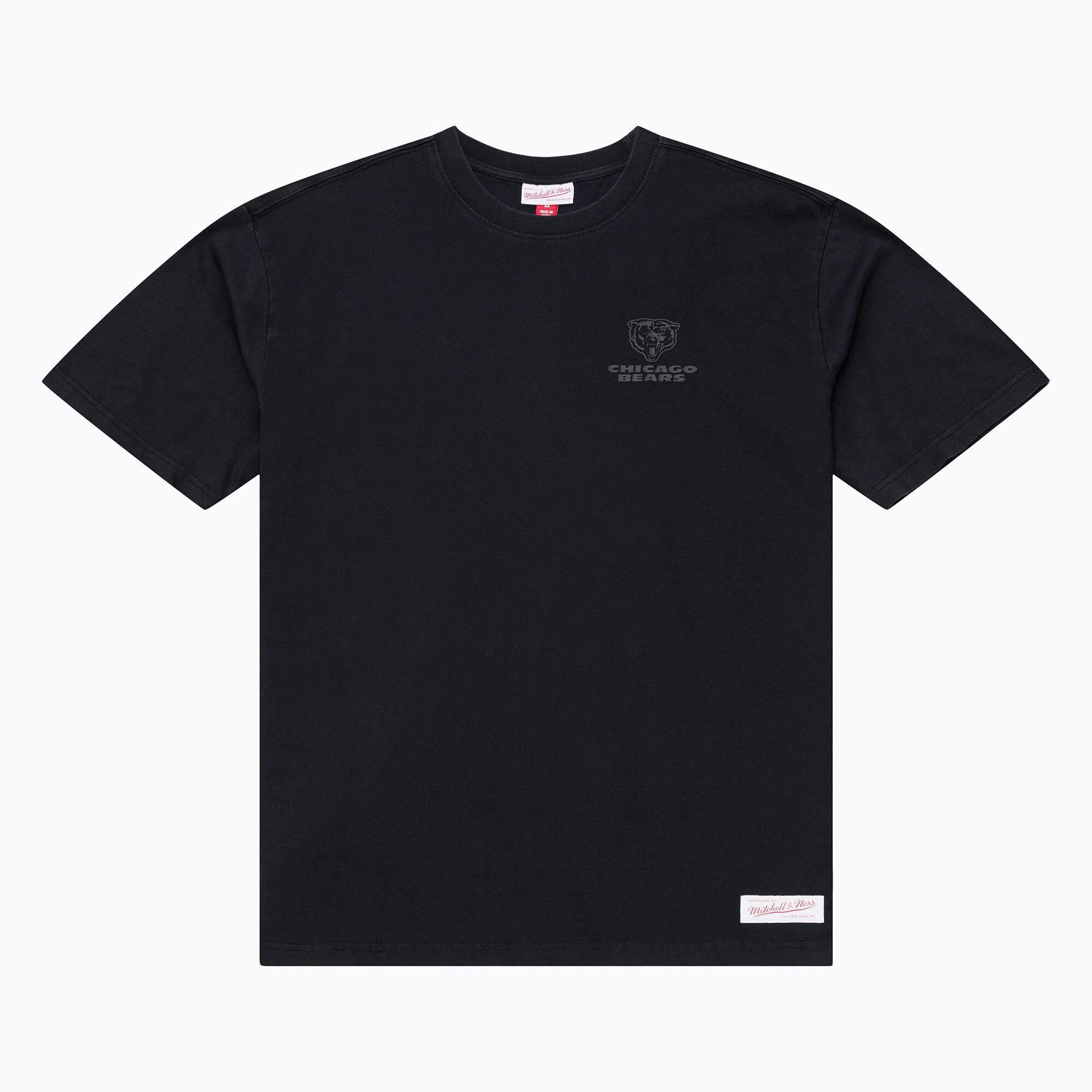 Men's Mitchell & Ness Black Chicago Bears Core Essentials Micro Logo T-Shirt