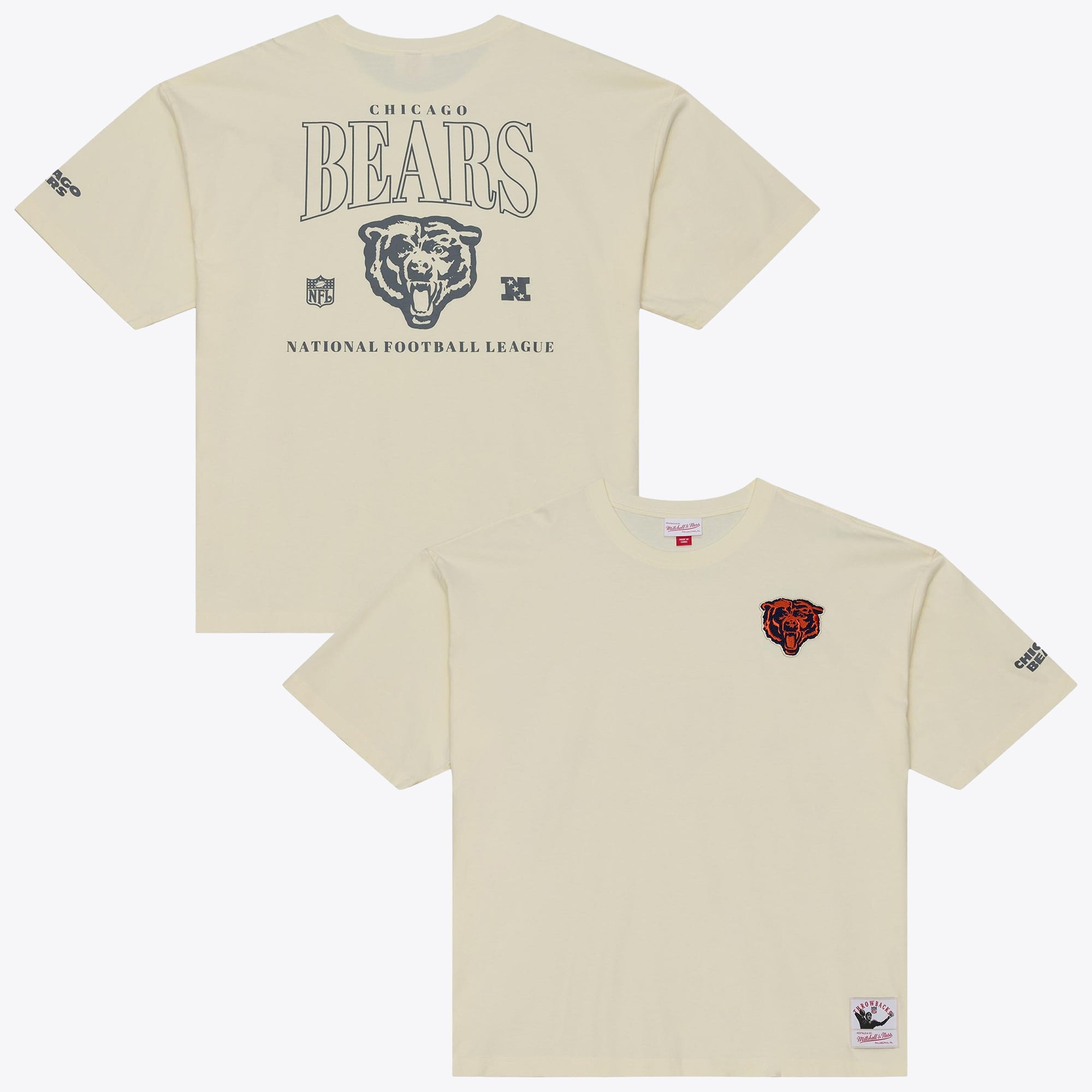 Men's Mitchell & Ness  Cream Chicago Bears Oversized Heritage Hues T-Shirt