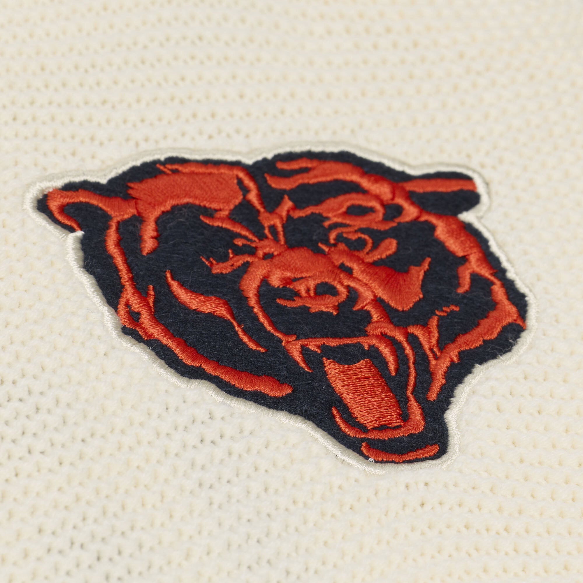 Men's Mitchell & Ness Cream Chicago Bears Retro Roots Short Sleeve Sweater Jersey