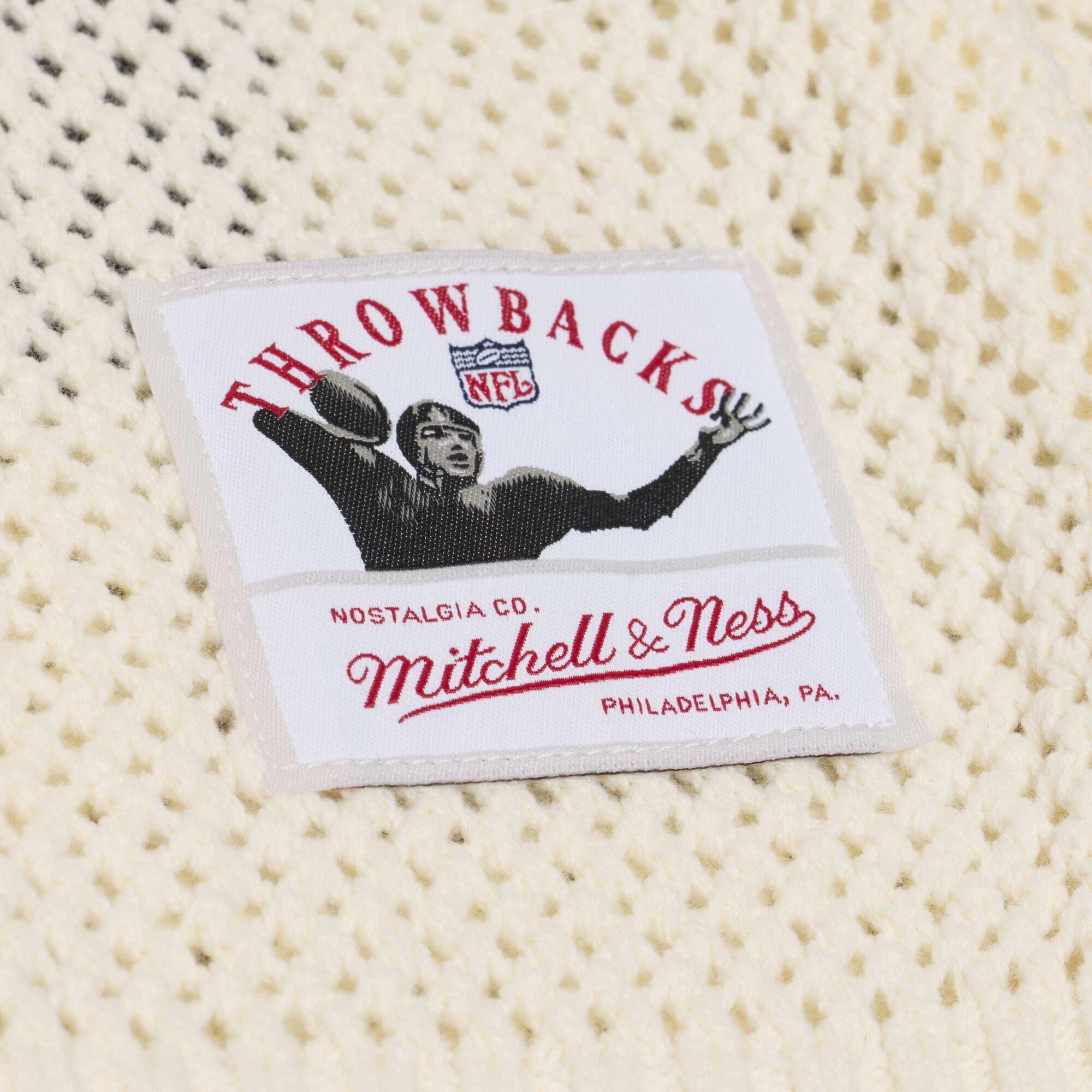 Men's Mitchell & Ness Cream Chicago Bears Retro Roots Short Sleeve Sweater Jersey
