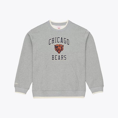  Chicago Bears Mitchell & Ness Premium Essentials Crew Sweatshirt - Heather Gray