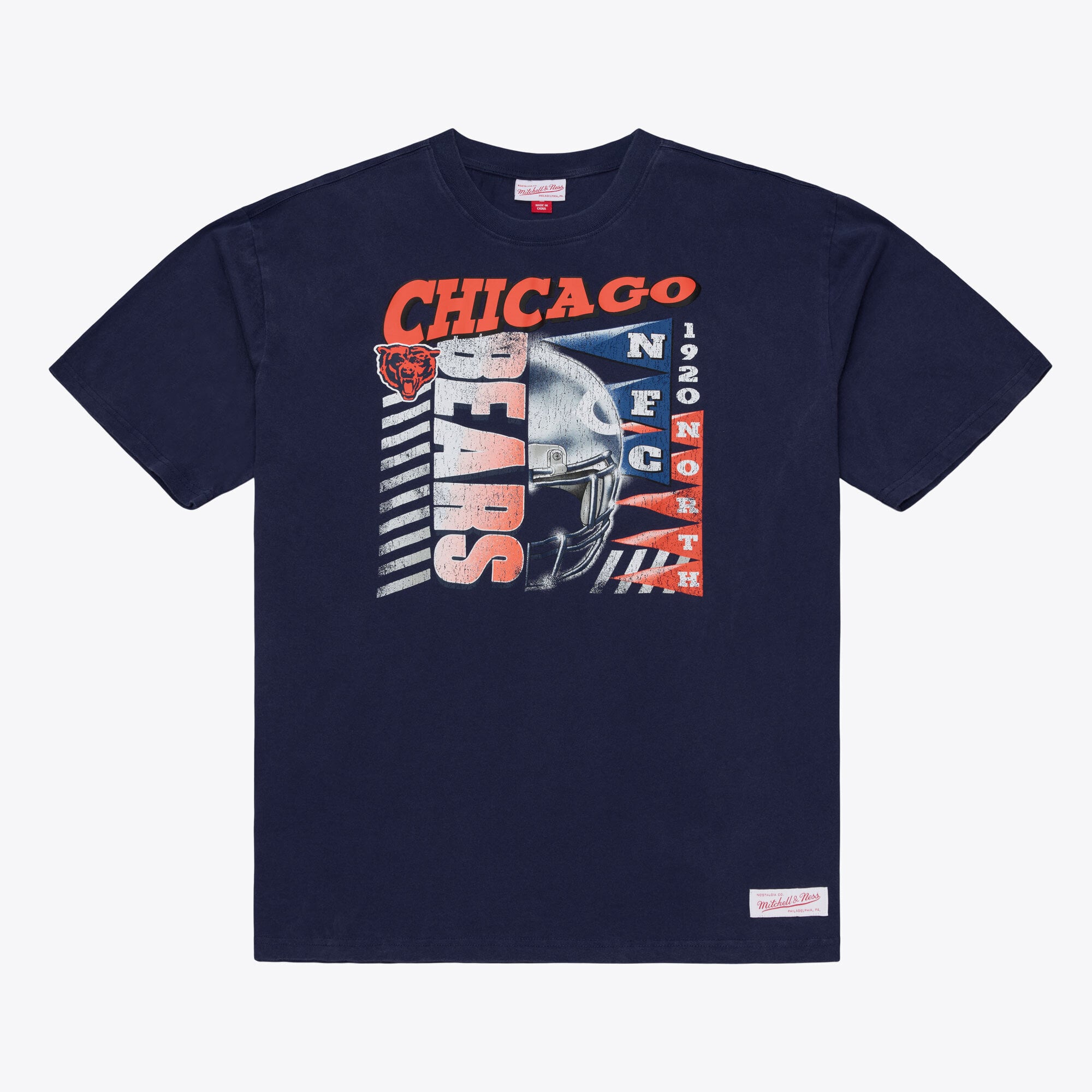 T-shirt à manches courtes Mitchell & Ness bleu marine Chicago Bears Core Essentials Street Graphic pour homme