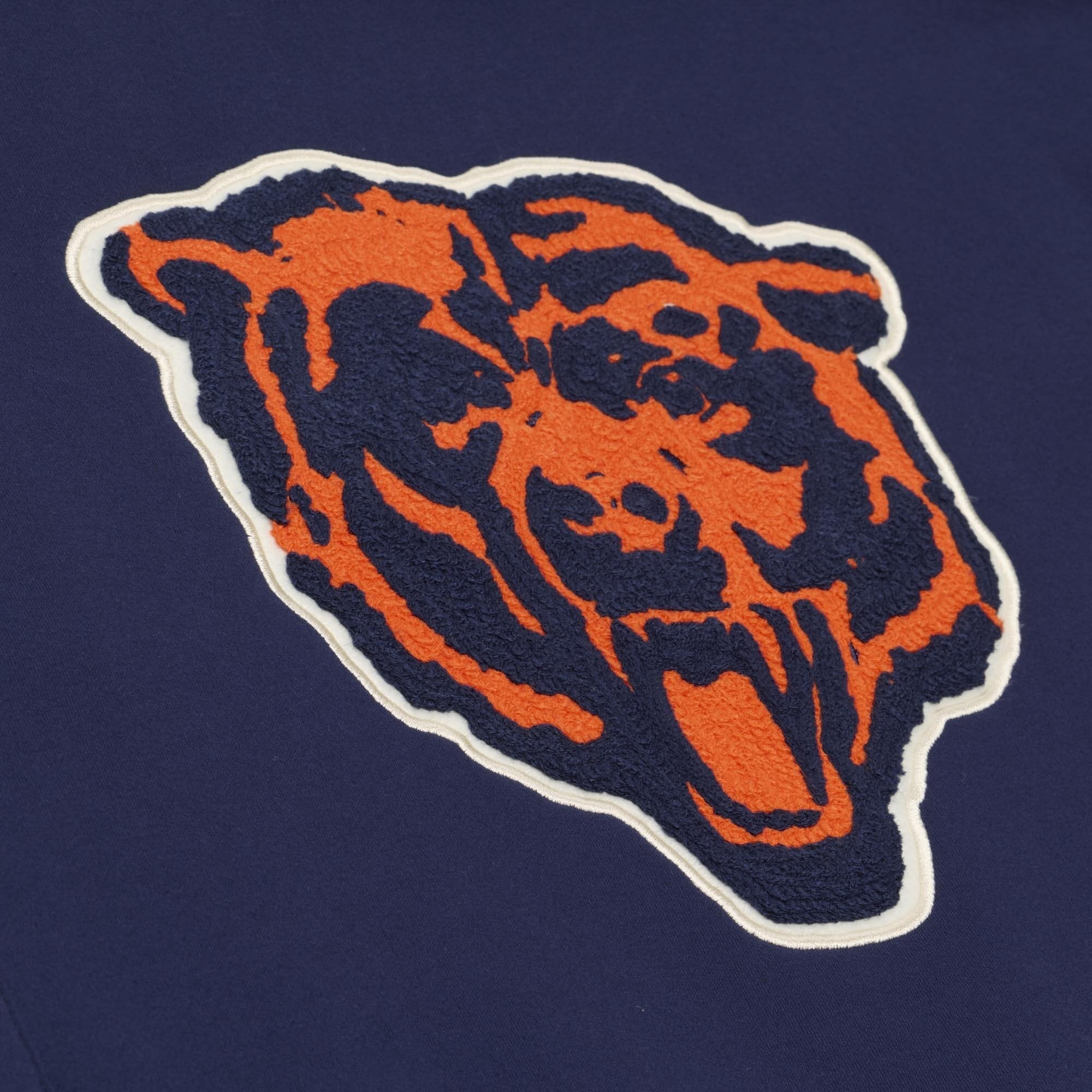 Sweat à capuche en polaire épaisse Mitchell & Ness bleu marine Chicago Bears pour homme