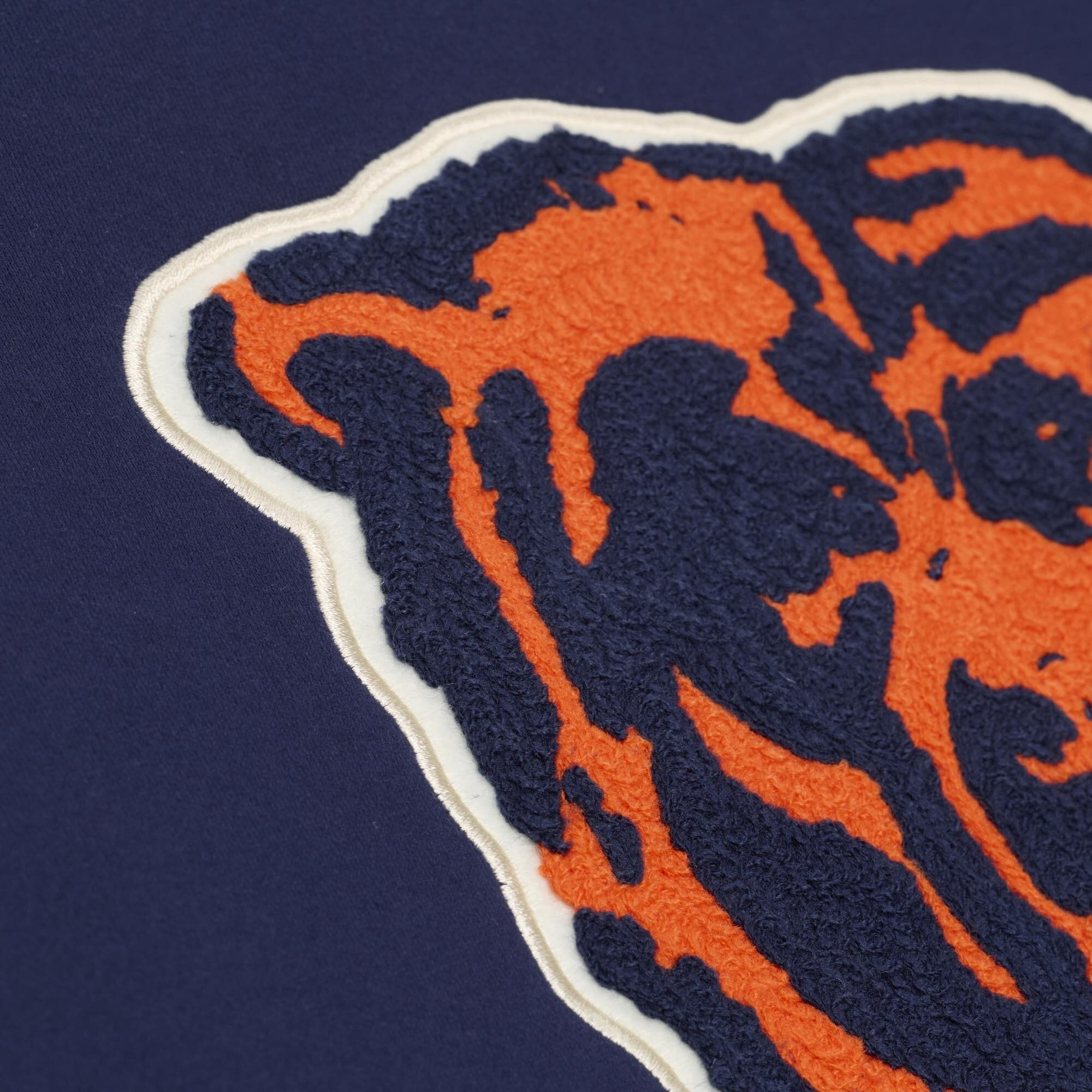 Sweat à capuche en polaire épaisse Mitchell & Ness bleu marine Chicago Bears pour homme