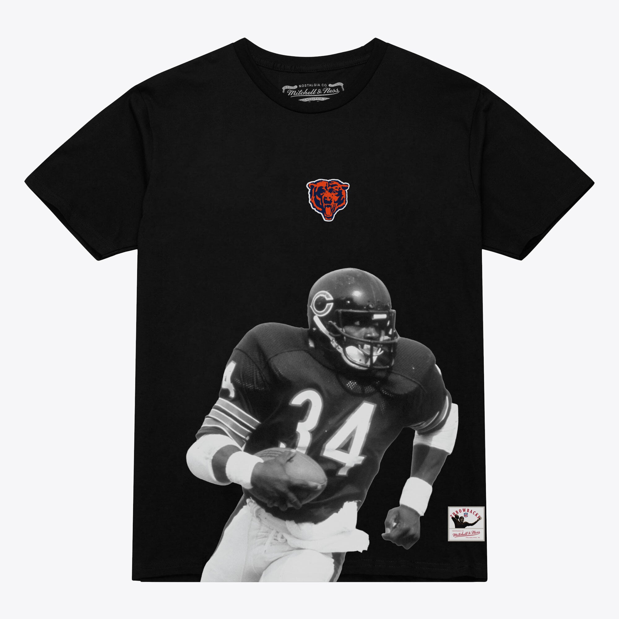 Men's Mitchell & Ness Walter Payton Black Chicago Bears Retired Solo Player T-Shirt