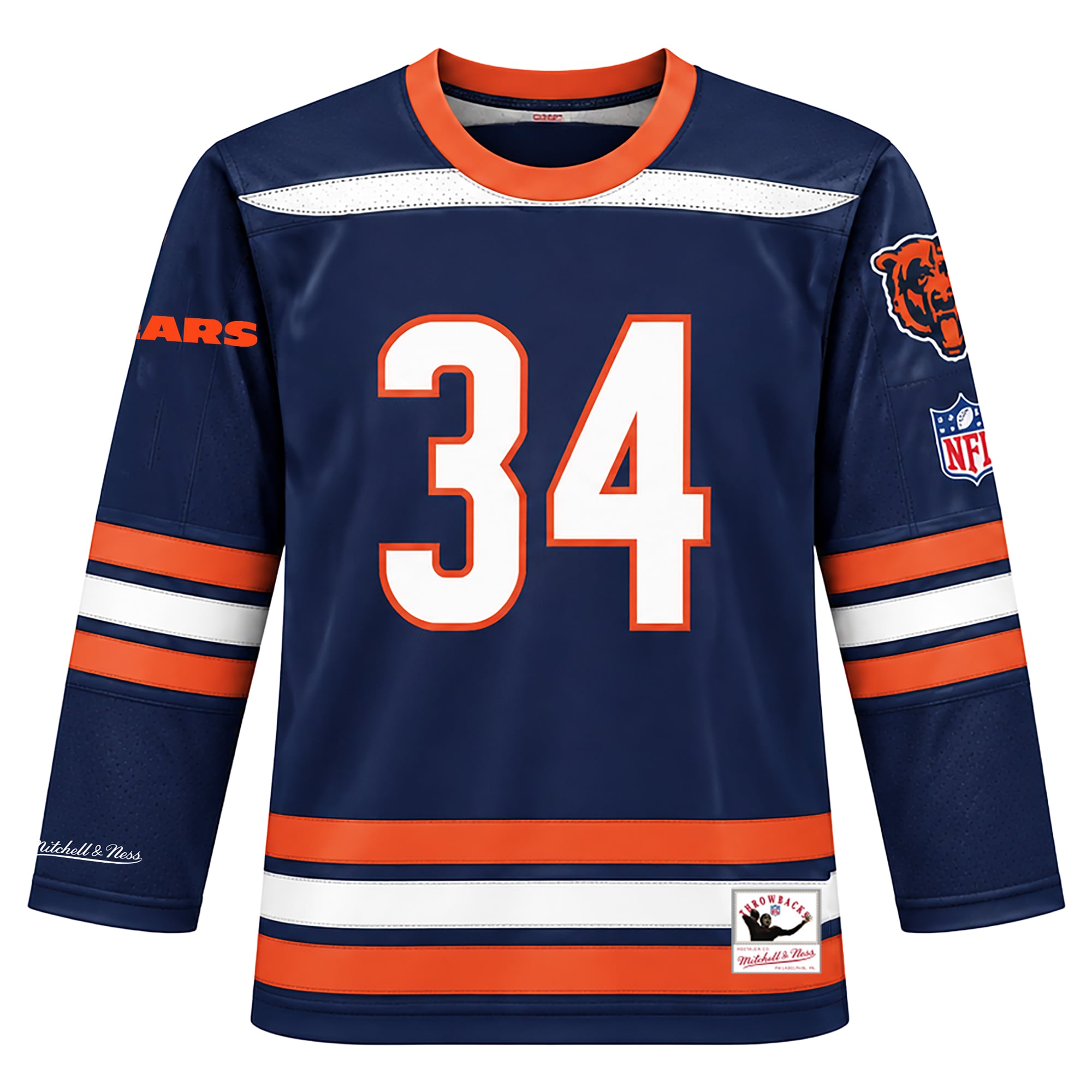Maillot de hockey Mitchell & Ness Walter Payton bleu marine des Bears Chicago pour homme
