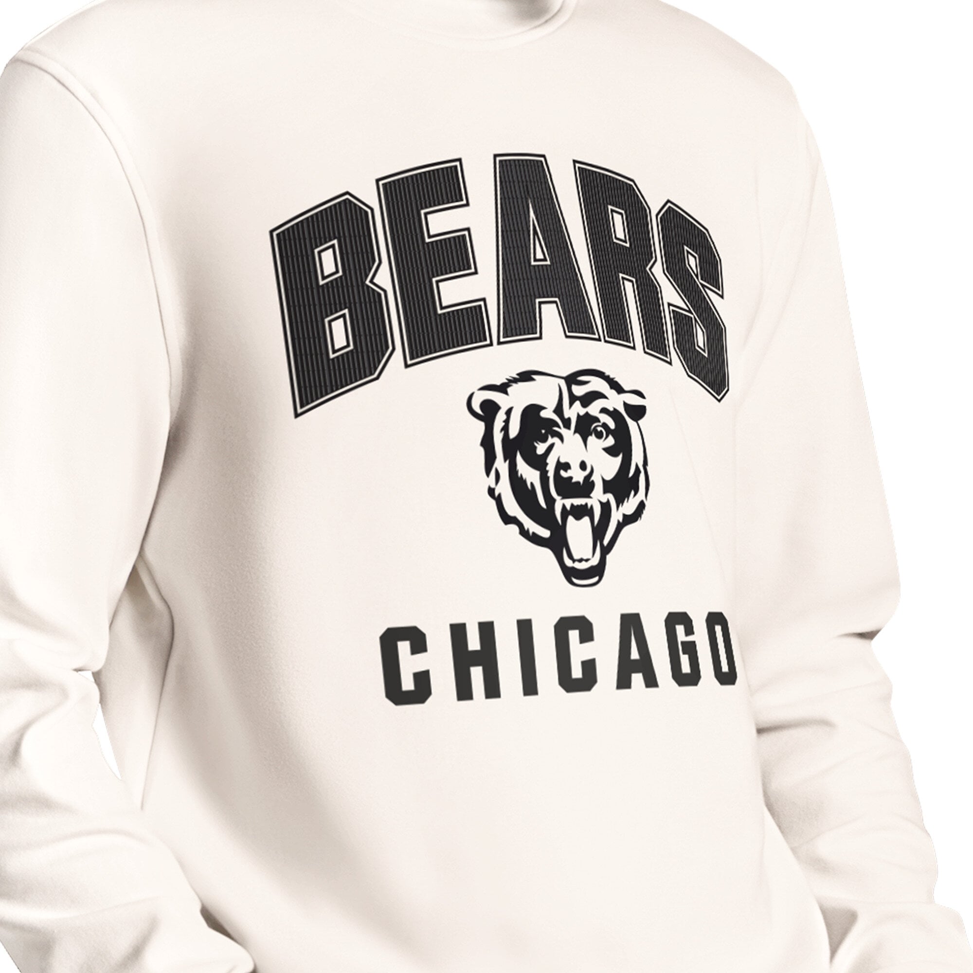 Men's MSX by Michael Strahan Cream Chicago Bears Finish Line Tri-Blend Sweatshirt