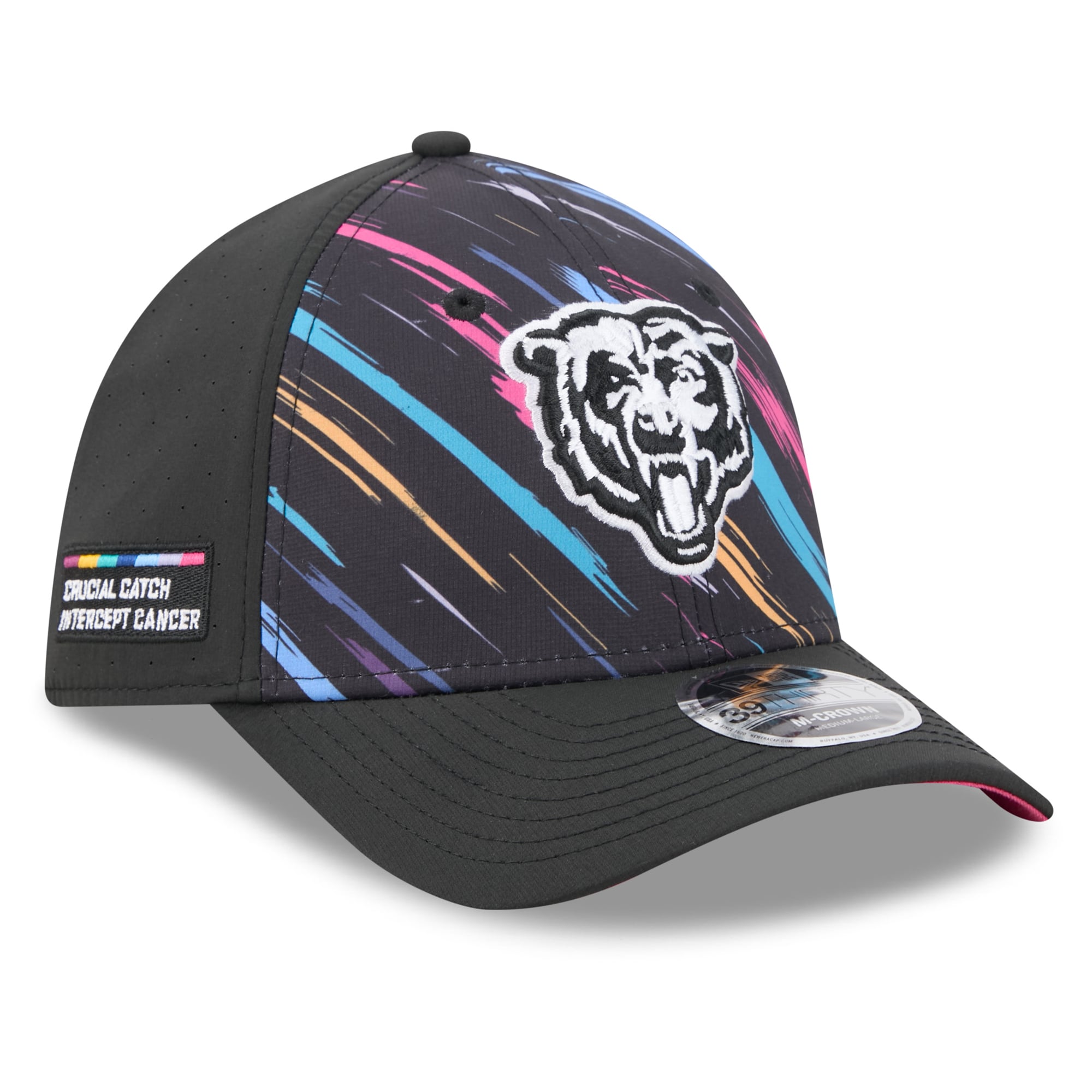 Men's New Era Black Chicago Bears 2026 NFL Crucial Catch 39THIRTY M-Crown Stretch Hat