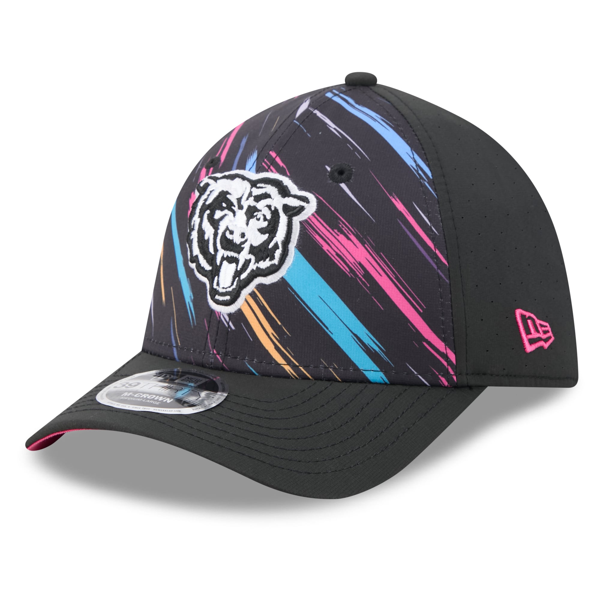 Men's New Era Black Chicago Bears 2026 NFL Crucial Catch 39THIRTY M-Crown Stretch Hat