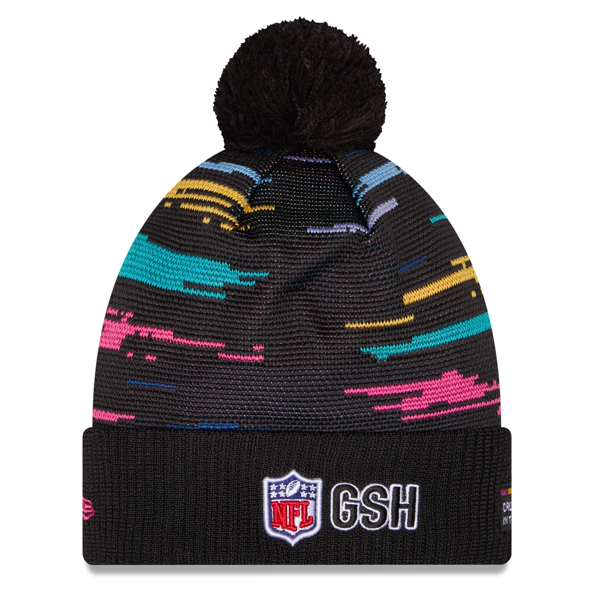 Men's New Era Black Chicago Bears 2026 NFL Crucial Catch Cuffed Knit Hat with Pom