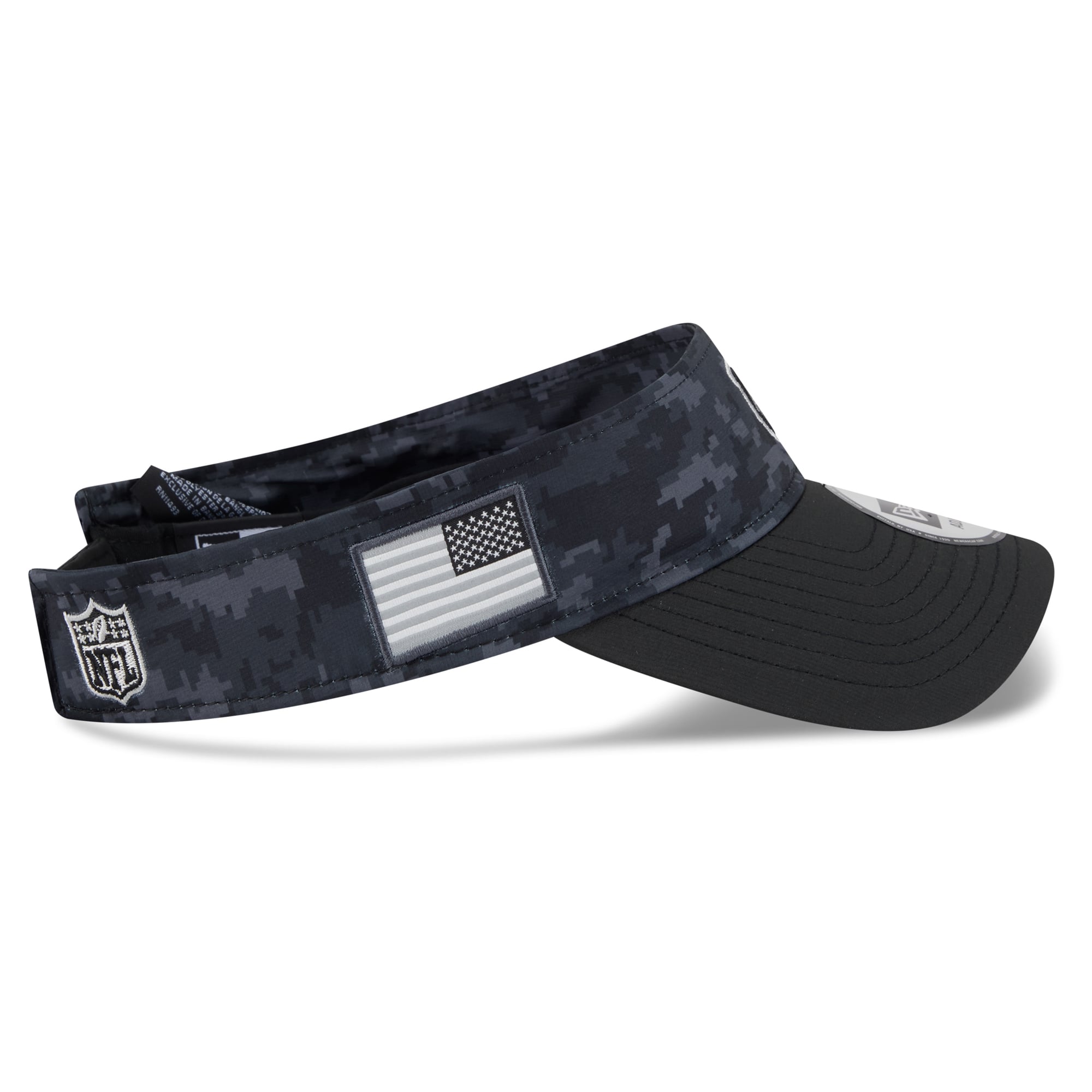 Casquette New Era noire pour homme, modèle Chicago Bears 2026 Salute To Service, visière ajustable