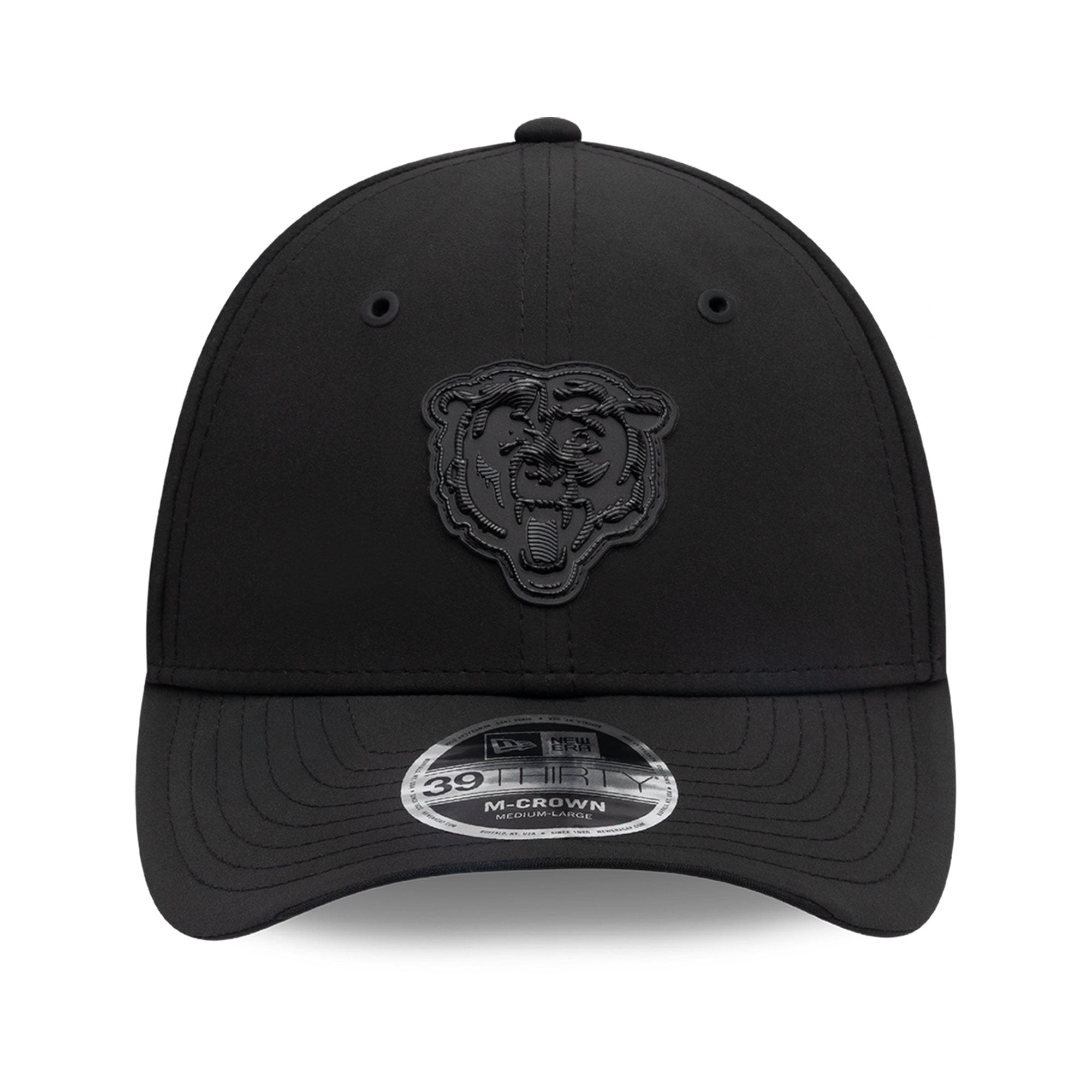 Casquette extensible New Era Chicago Bears 2026 Sideline 39THIRTY M-Crown noire pour homme