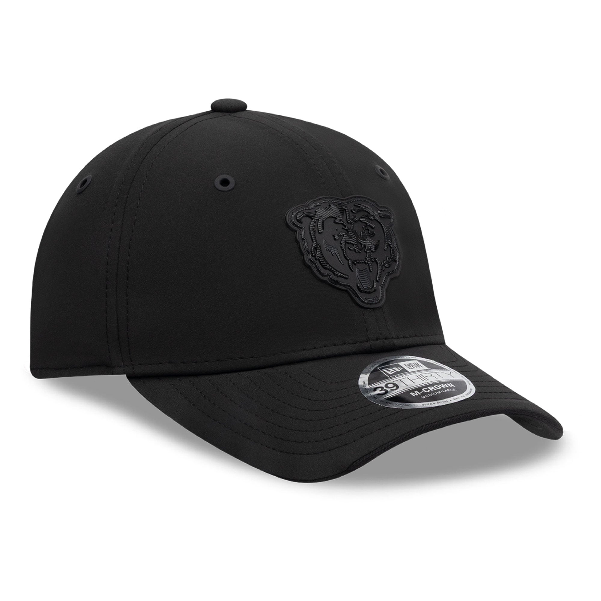 Casquette extensible New Era Chicago Bears 2026 Sideline 39THIRTY M-Crown noire pour homme