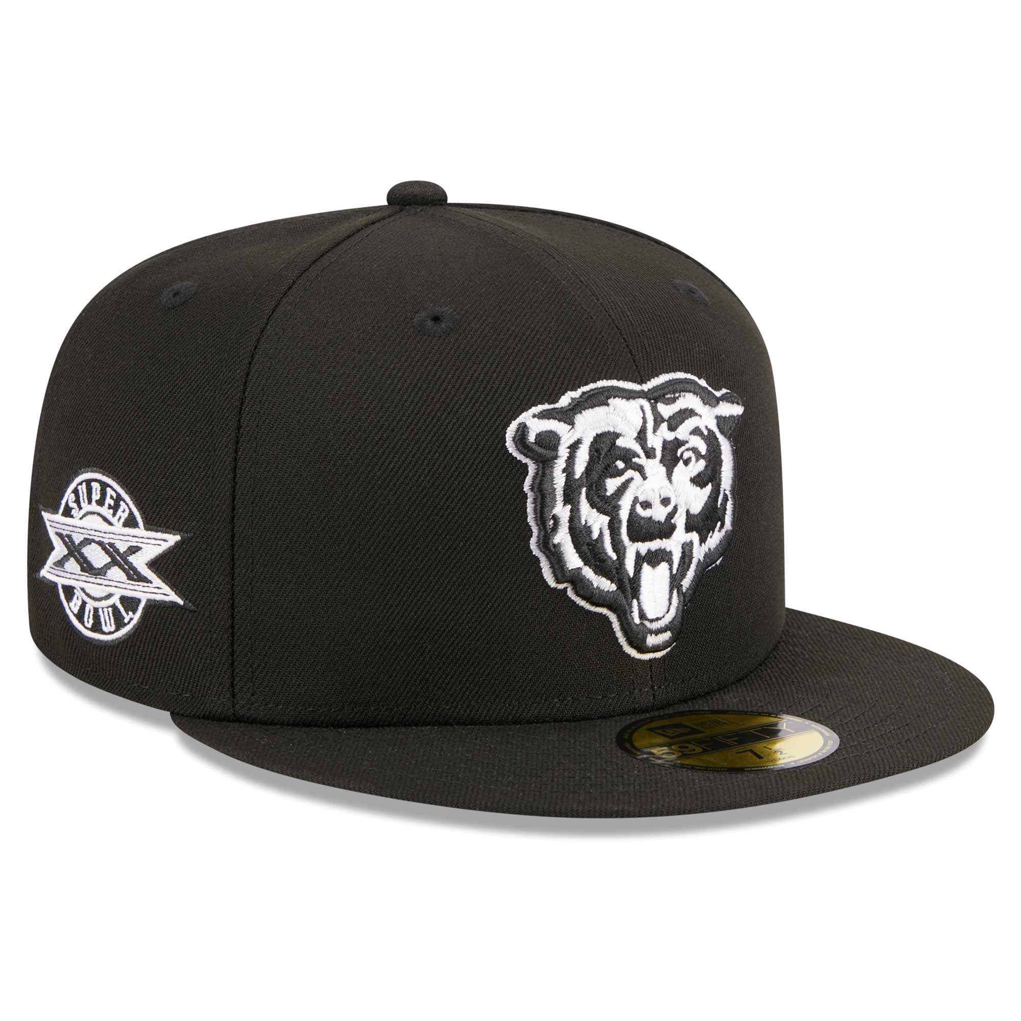 Casquette ajustée 59FIFTY noire avec logo alternatif des Chicago Bears pour hommes New Era