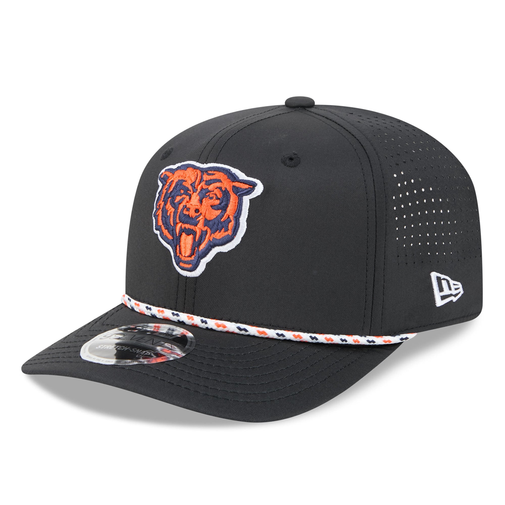 Men's New Era Black Chicago Bears Bear Head Logo 9SEVENTY Adjustable Hat