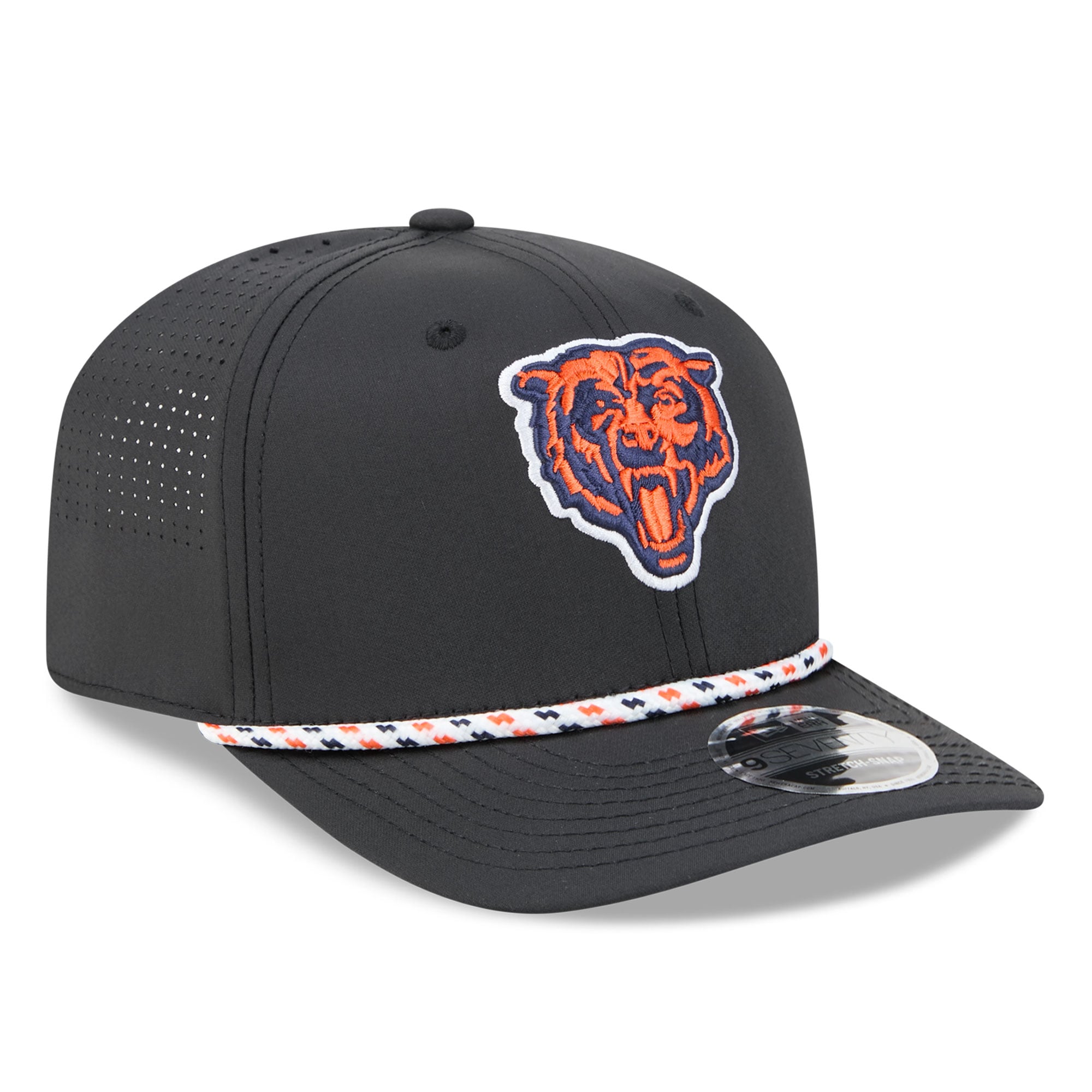 Men's New Era Black Chicago Bears Bear Head Logo 9SEVENTY Adjustable Hat