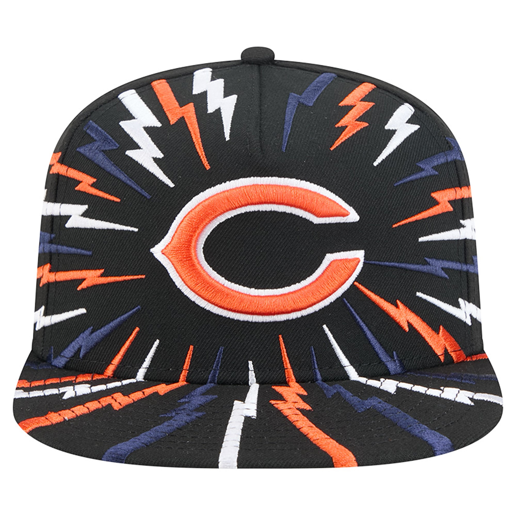 Men's New Era Black Chicago Bears Bolt A-Frame 9FIFTY Snapback Hat