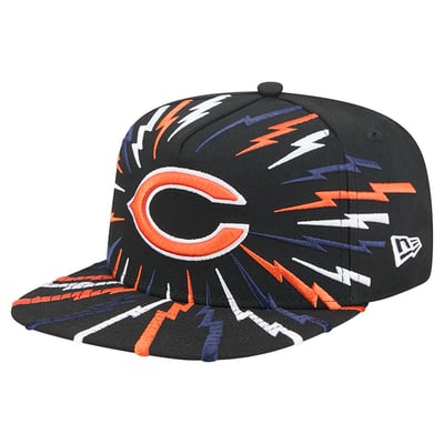 Chicago Bears New Era Bolt A-Frame 9FIFTY Snapback Hat - Black