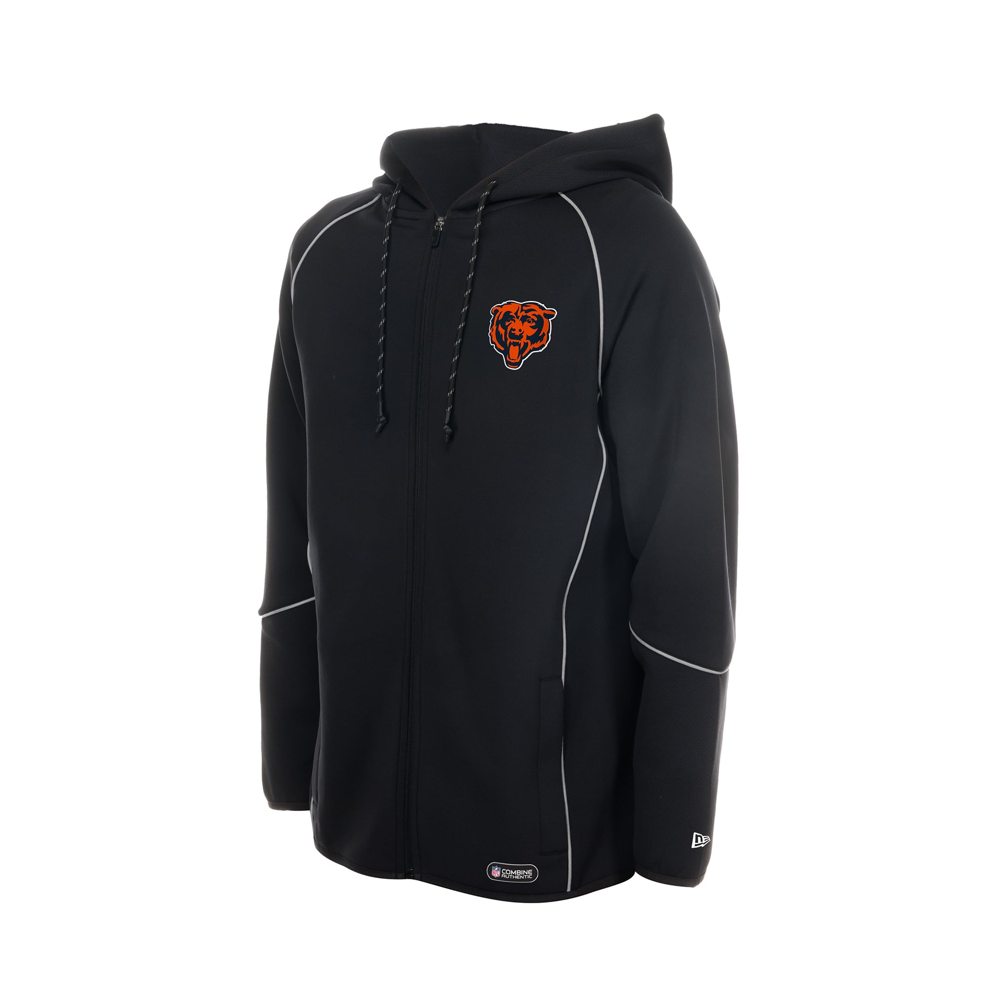 Men's New Era Black Chicago Bears Combine Authentic Raglan Full-Zip Hoodie