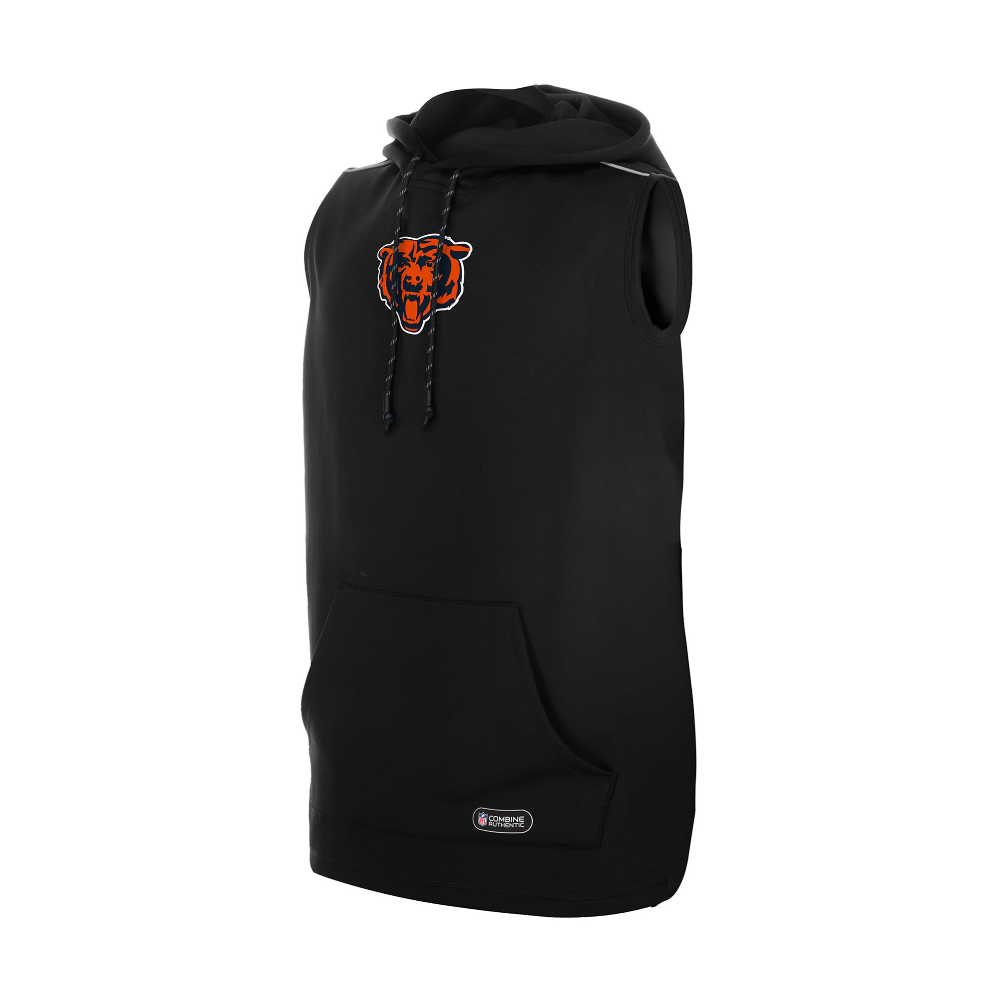 Sweat à capuche sans manches New Era noir Chicago Bears Combine Authentic pour homme