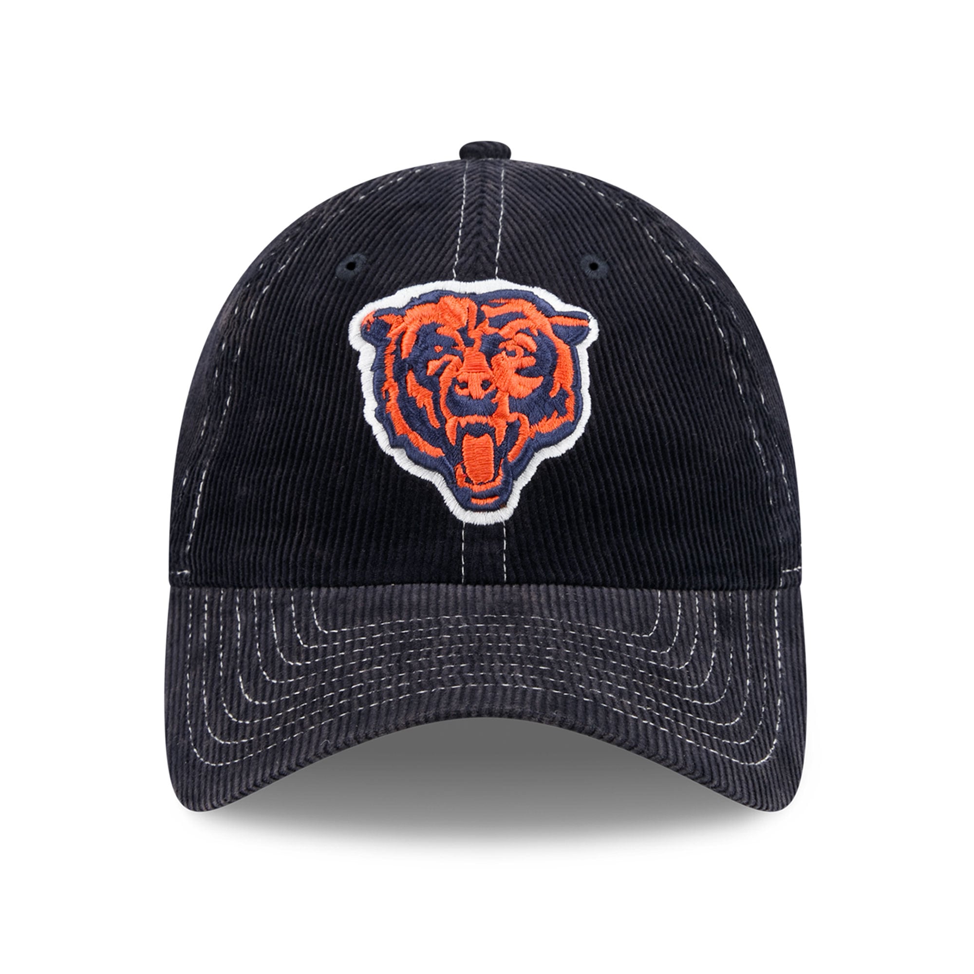 Casquette New Era noire pour homme, Chicago Bears, en velours côtelé, style classique décontracté et ajustable