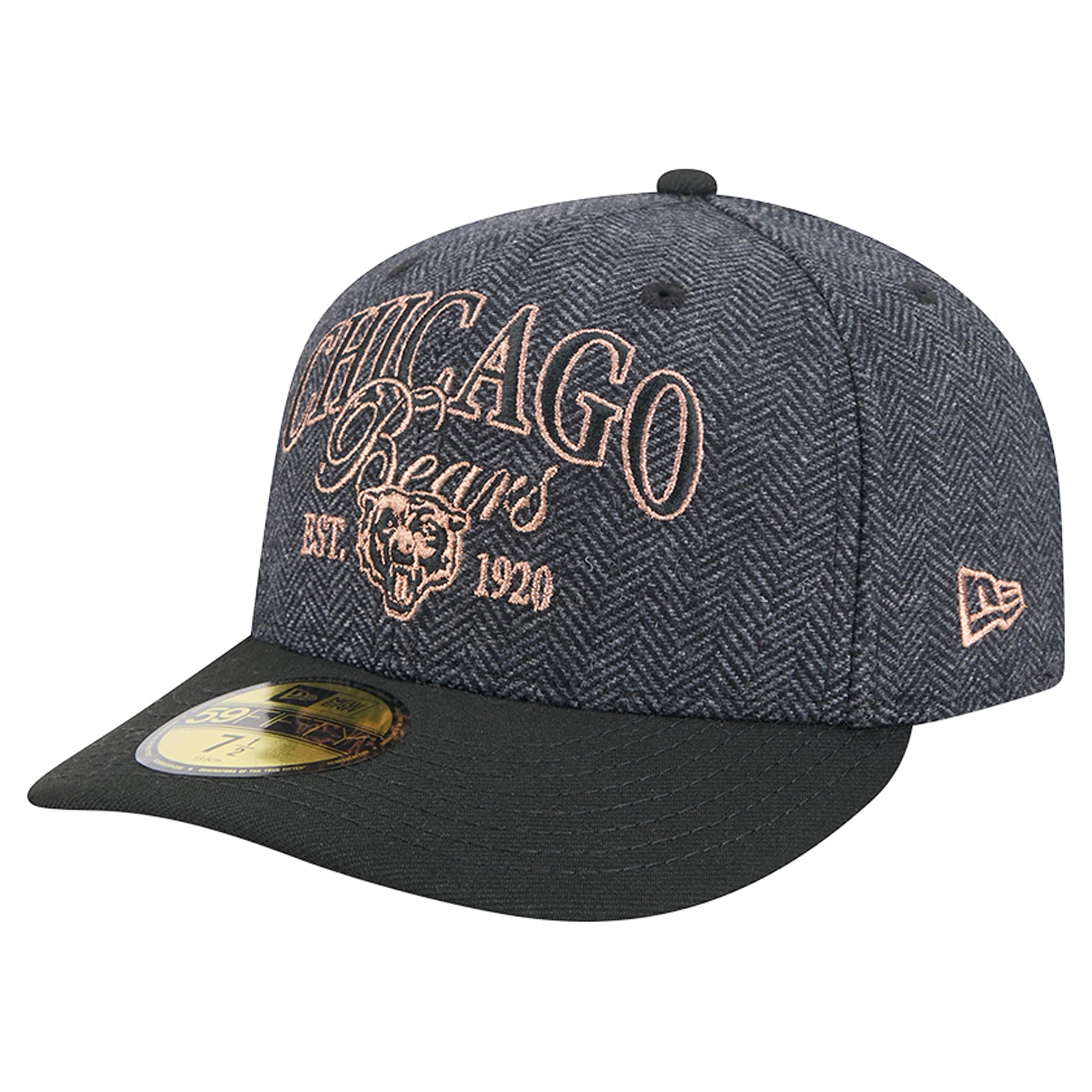 Casquette ajustée New Era Chicago Bears noire en fausse laine 59FIFTY pour homme