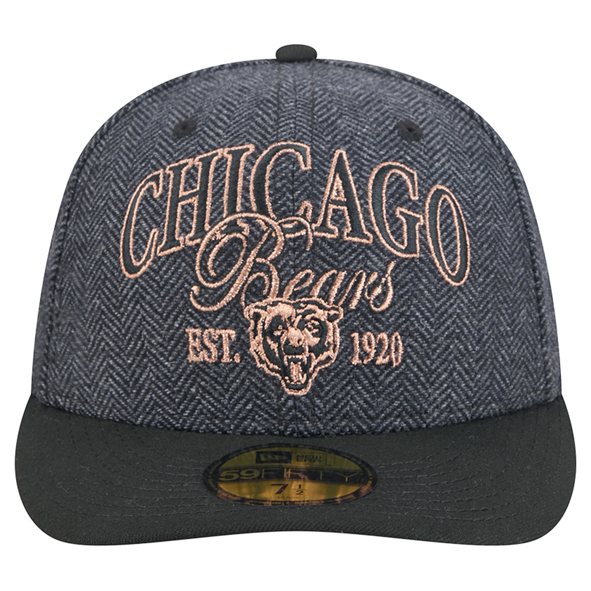 Casquette ajustée New Era Chicago Bears noire en fausse laine 59FIFTY pour homme