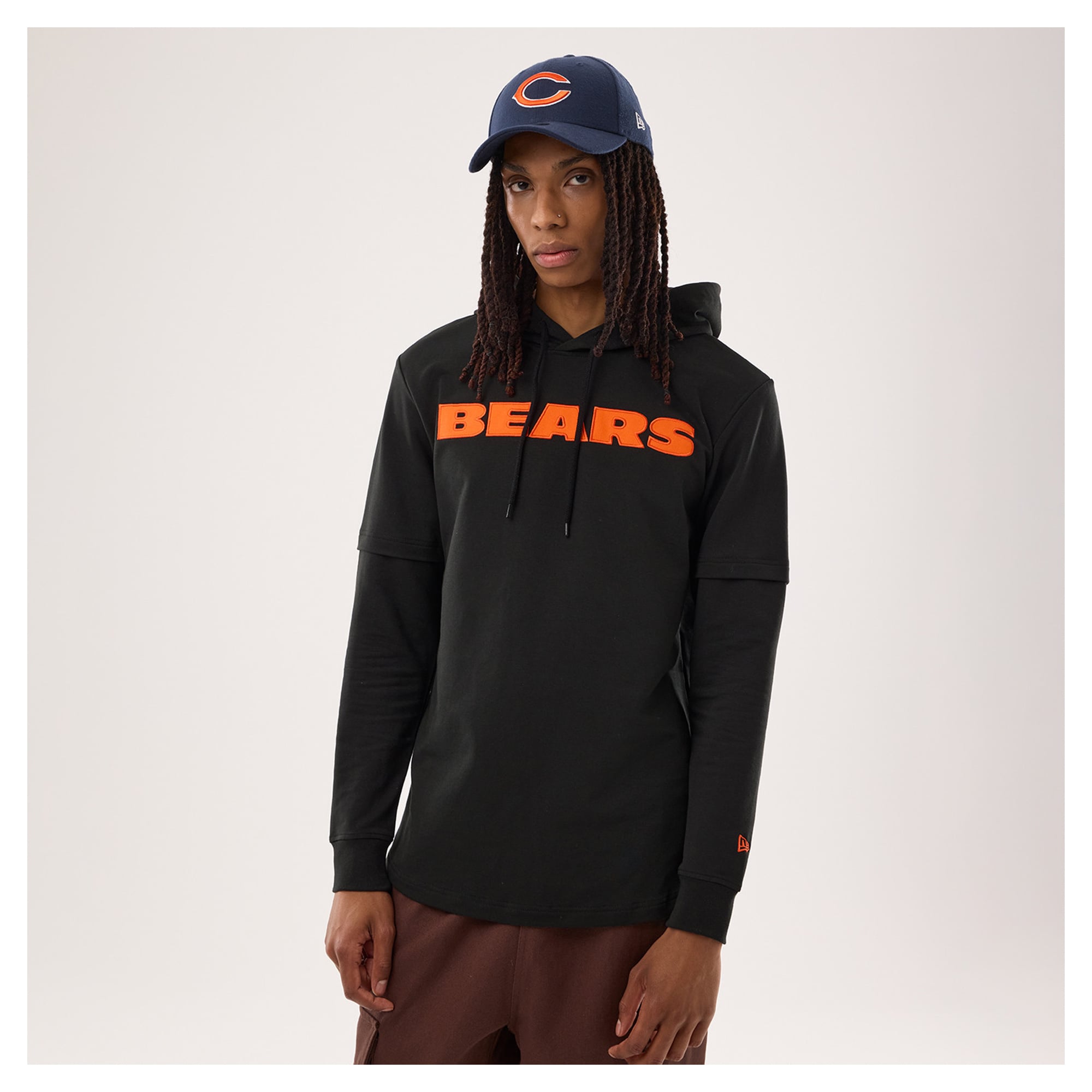 Men's New Era Black Chicago Bears Functional Fandom Twofer Hoodie