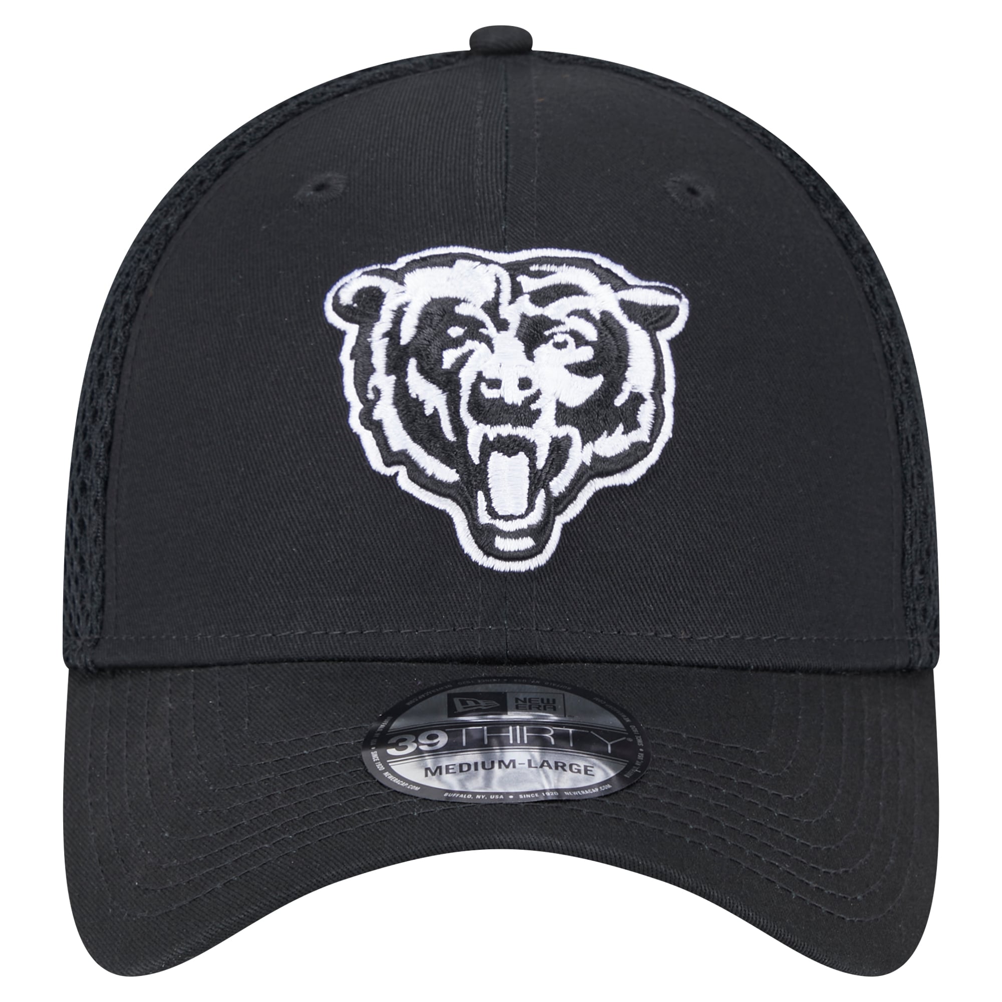 Men's New Era Black Chicago Bears Main Neo 39THIRTY Flex Hat