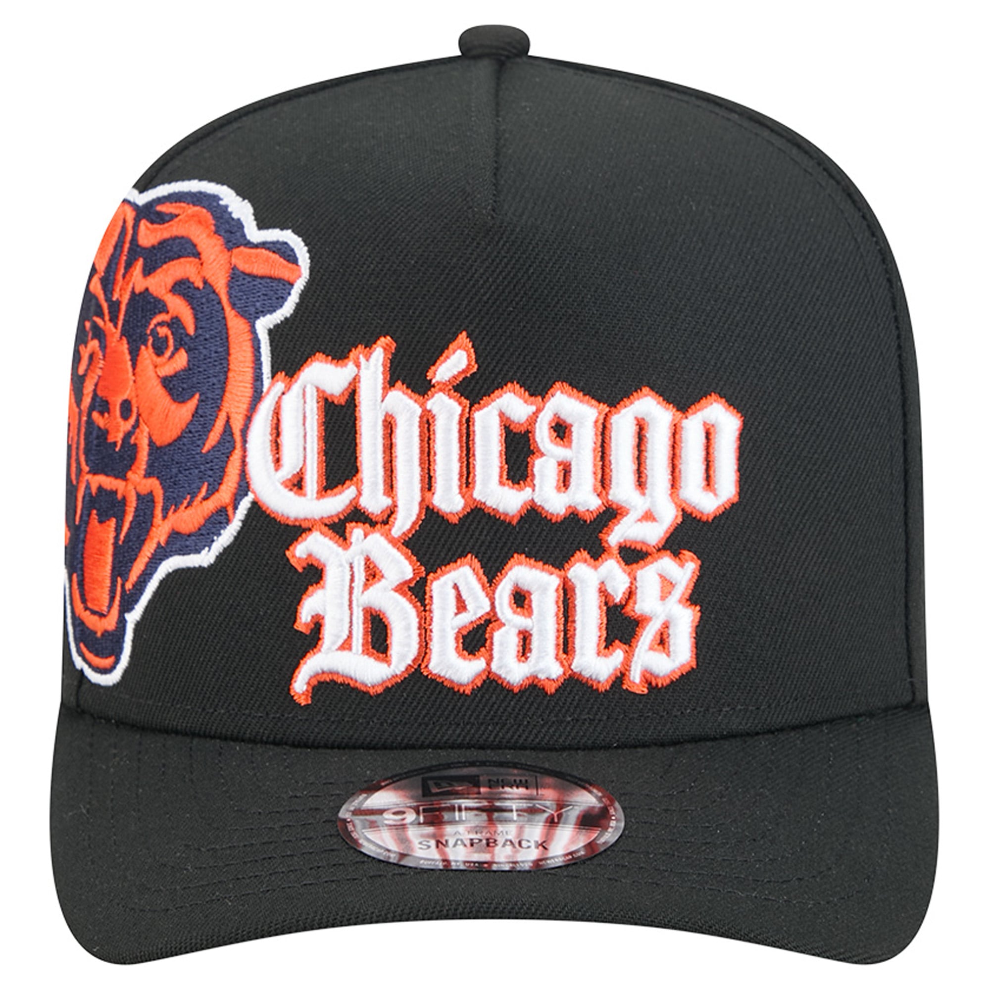 Men's New Era Black Chicago Bears Proud A-Frame 9FIFTY Snapback Hat