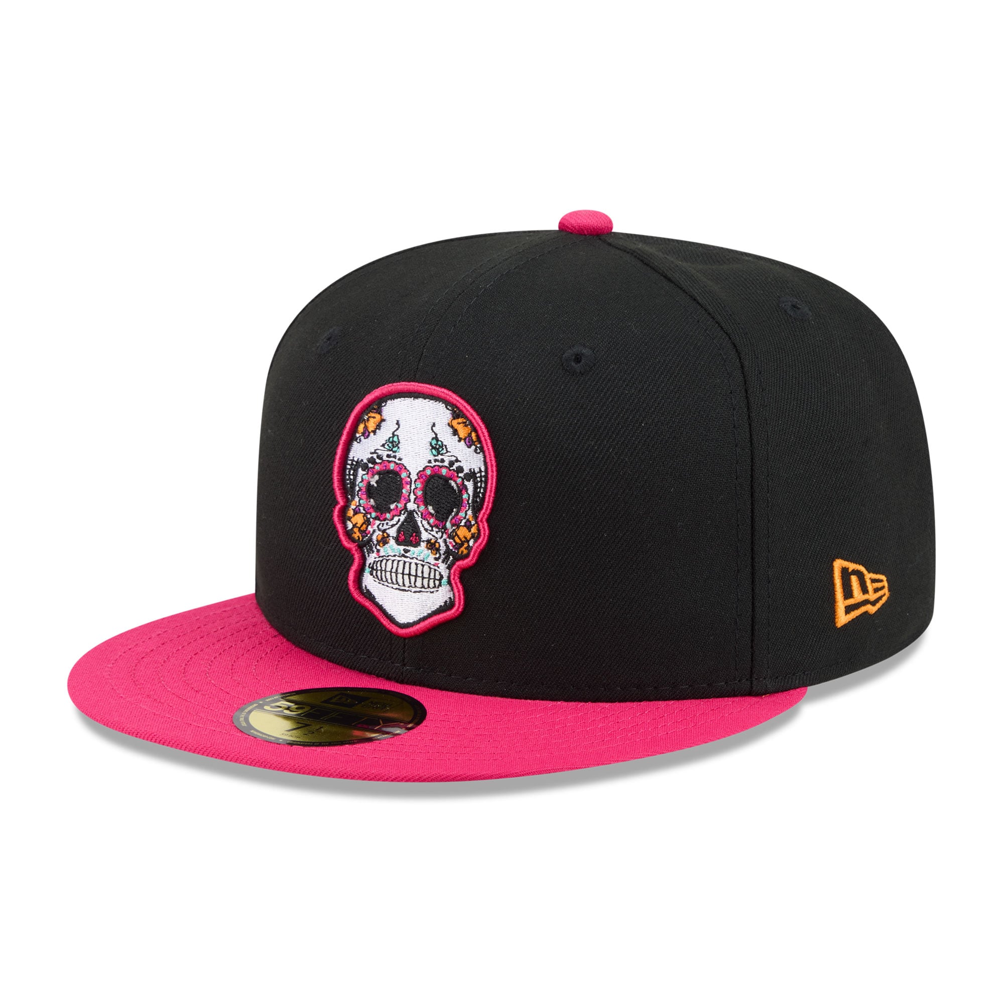 Casquette ajustée New Era 59FIFTY pour homme, noire et rose, Chicago Bears, édition spéciale Jour des Morts