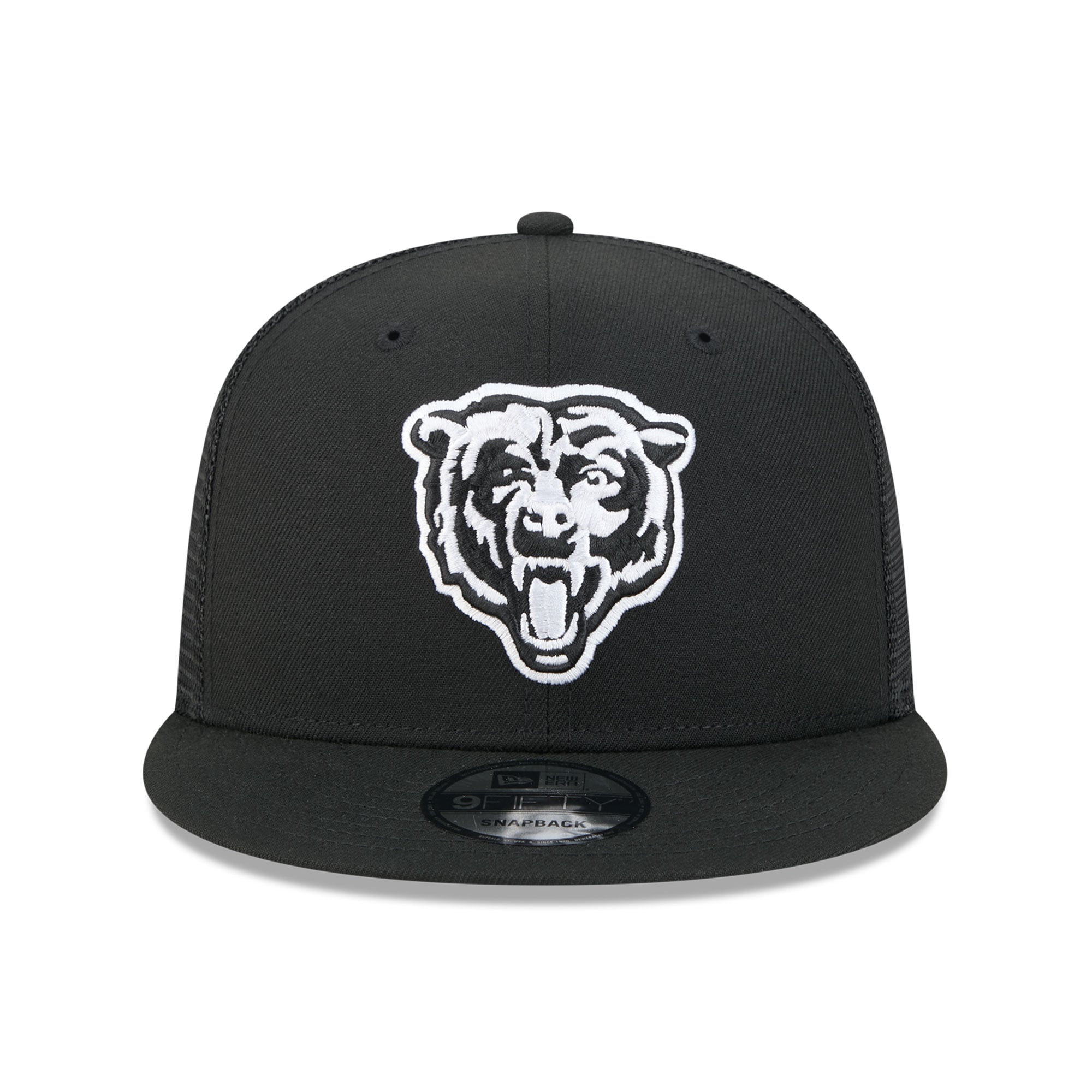 Casquette trucker New Era 9FIFTY noire et blanche Chicago Bears pour homme