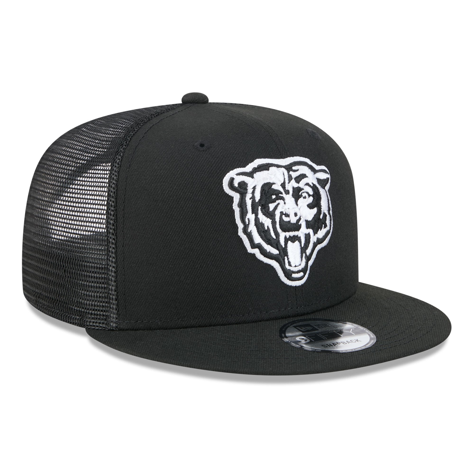 Casquette trucker New Era 9FIFTY noire et blanche Chicago Bears pour homme